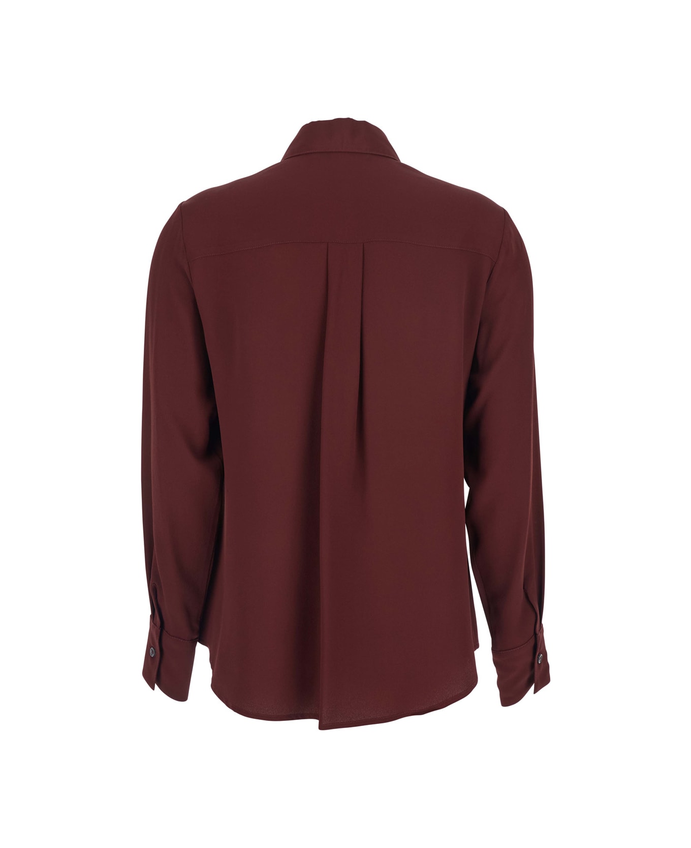 Mauro Grifoni Bordeaux Shirt With Classic Collar And Buttoned Cuffs In Cotton Blend Woman - Bordeaux