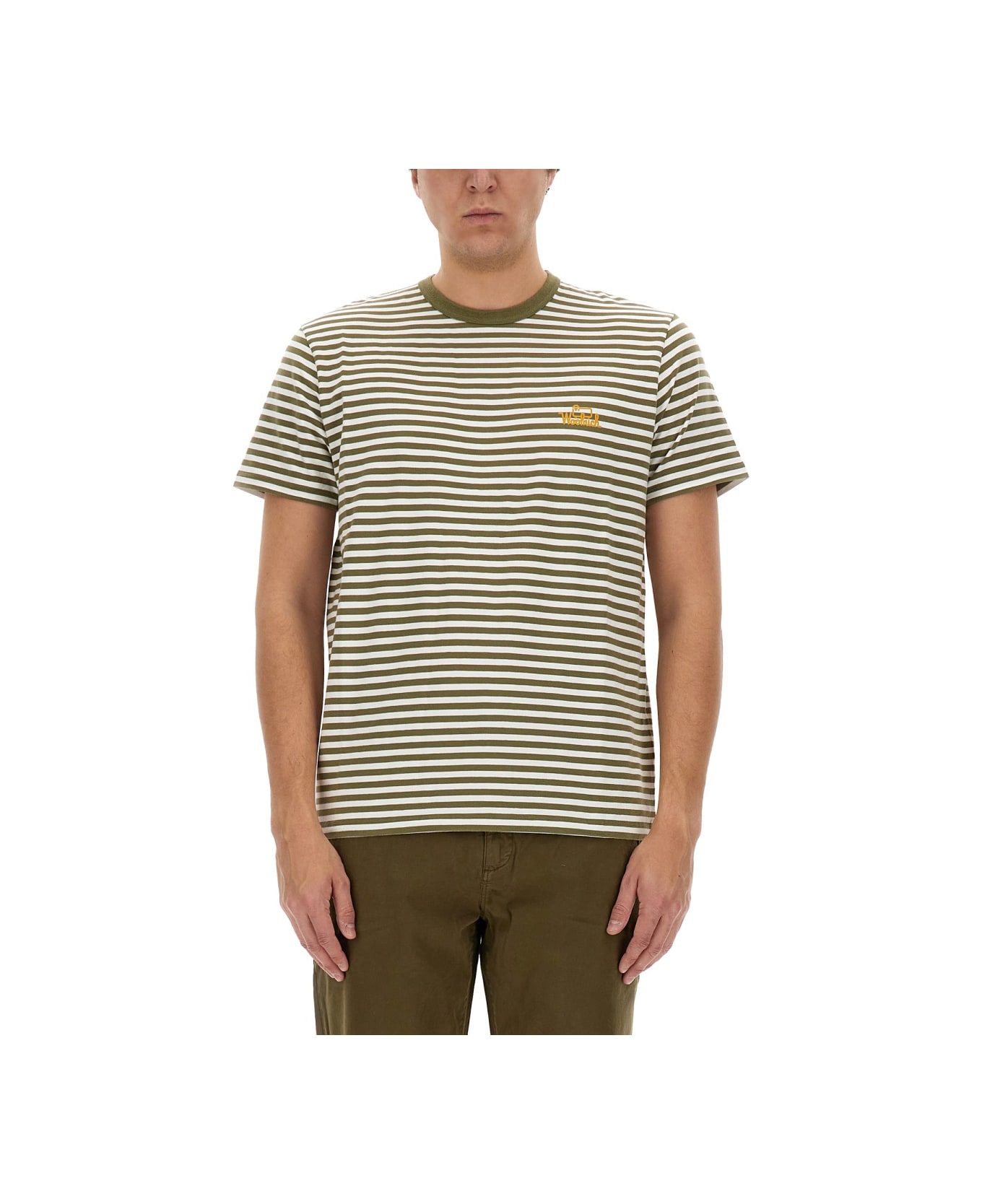 Woolrich Striped T-shirt - GREEN