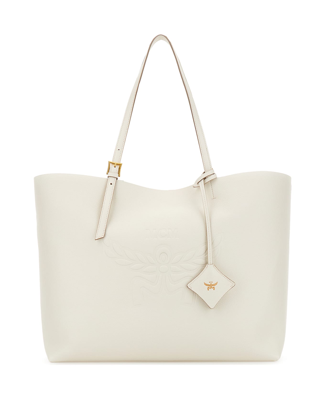 MCM White Leather Large Himmel Shopping Bag - WG