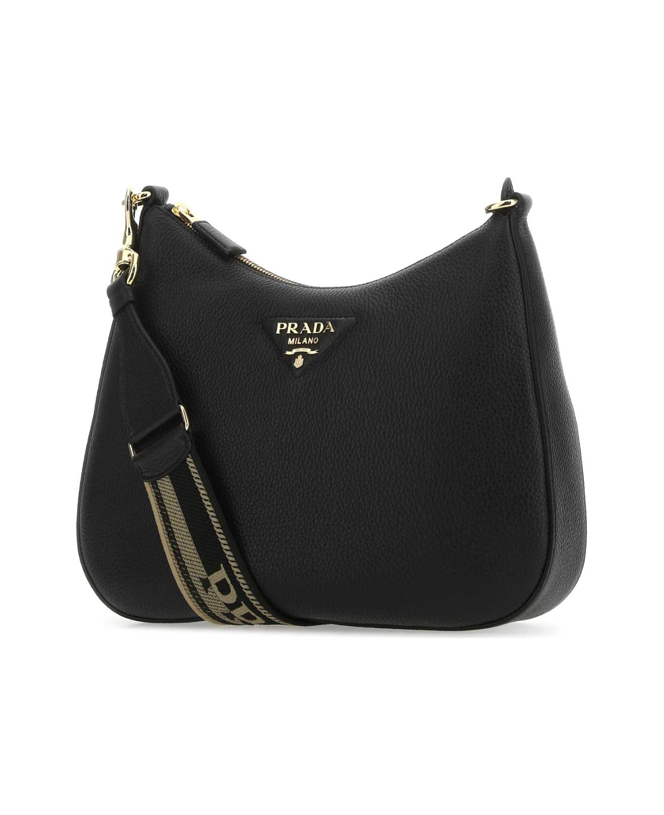 Prada Black Leather Shoulder Bag - Black