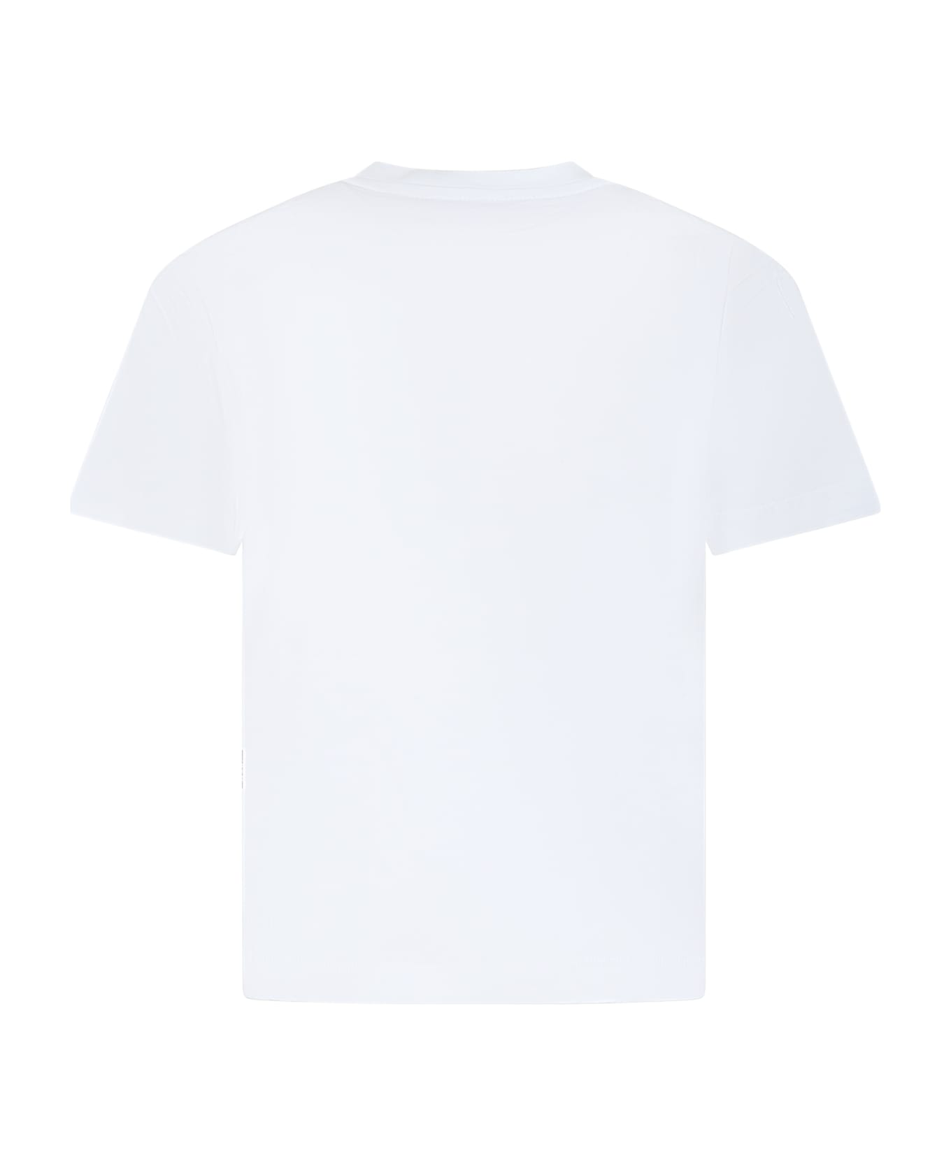 MSGM White T-shirt For Boy With Logo - White Tシャツ＆ポロシャツ