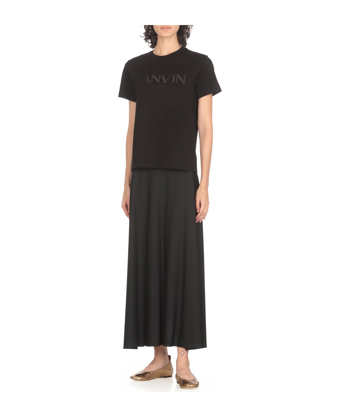 Lanvin Cotton Logoed T-shirt - Black