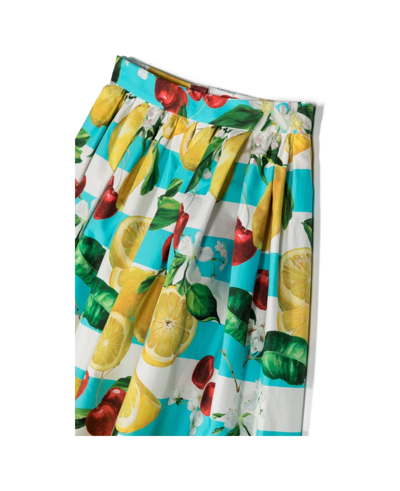 Dolce & Gabbana Pleated Skirt With Lemon And Cherry Print - Multicolour ボトムス