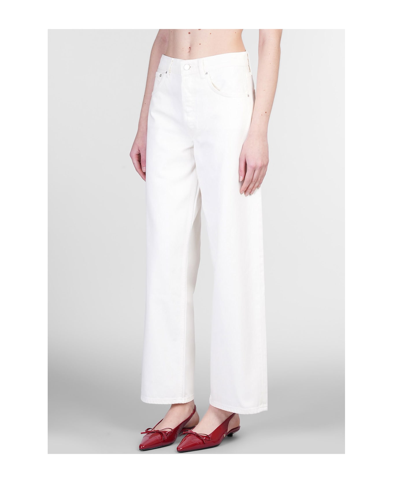 Anine Bing Manon Jeans In Beige Cotton - beige
