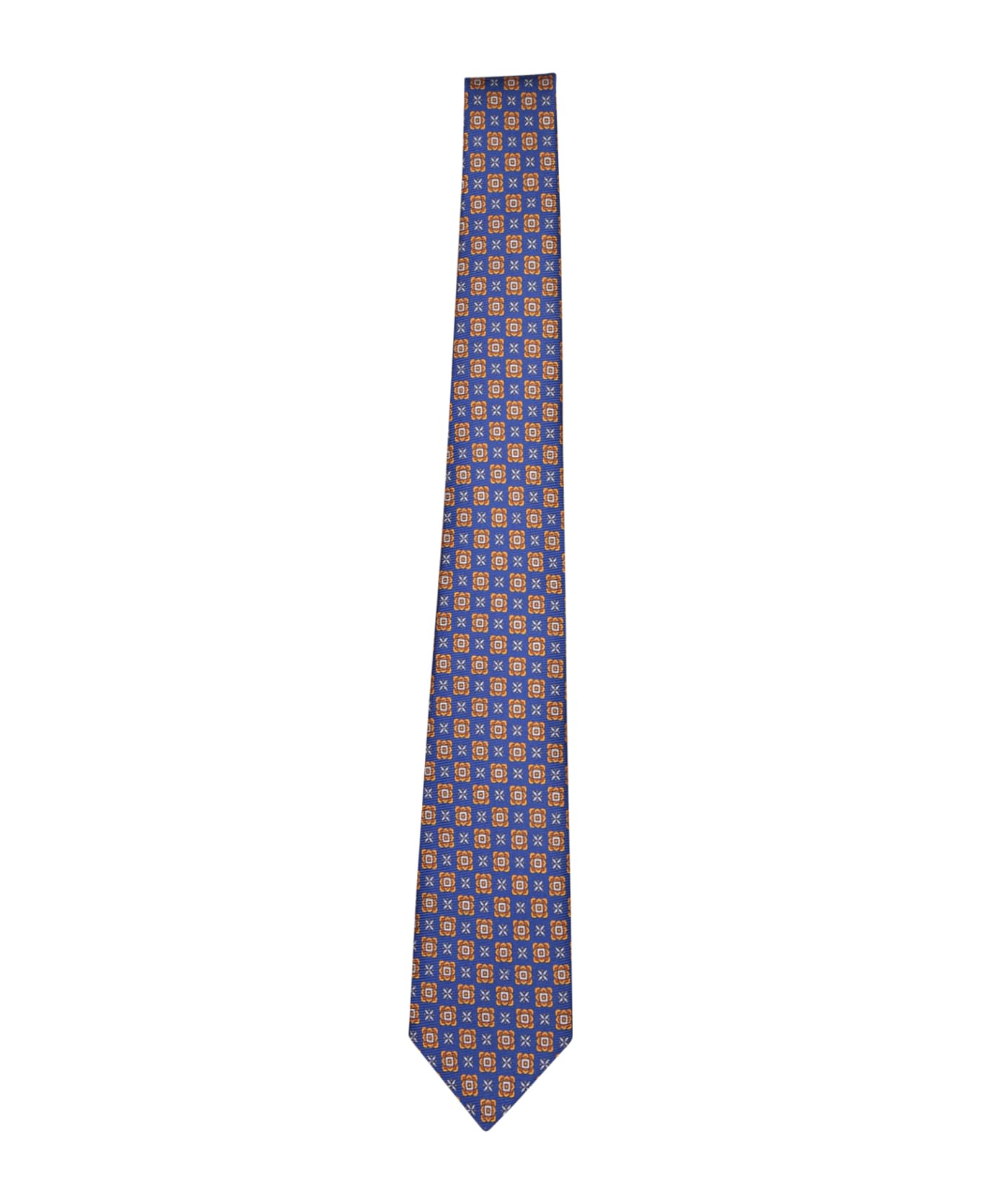 Kiton Blue/orange Patterned Tie - Blue ネクタイ