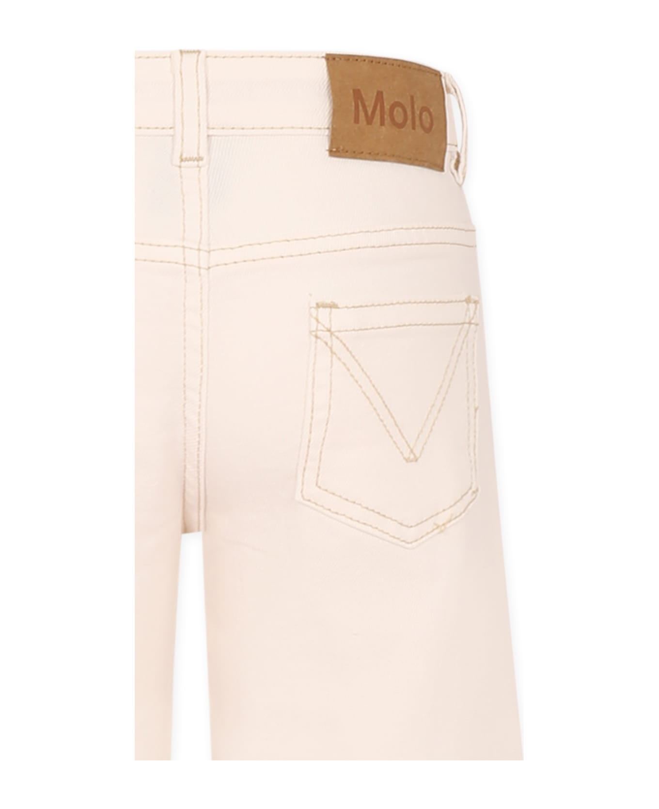 Molo White Jeans For Girl - White