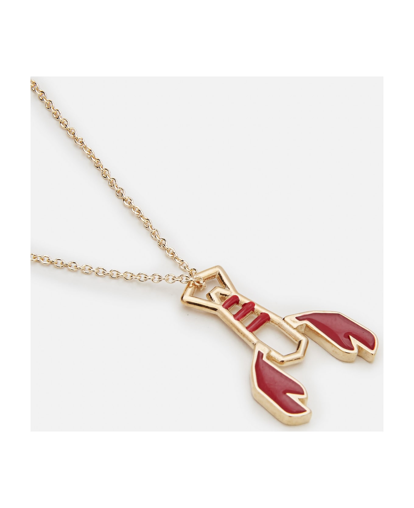 Aliita Lobster Yellow Gold Necklace - Red