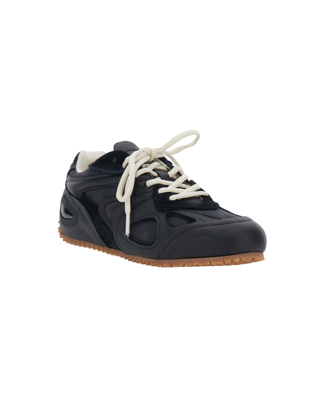 Axel Arigato 'slow Runner' Black Sneaker With Insert Design And Grooved Sole In Leather And Suede Woman - Black