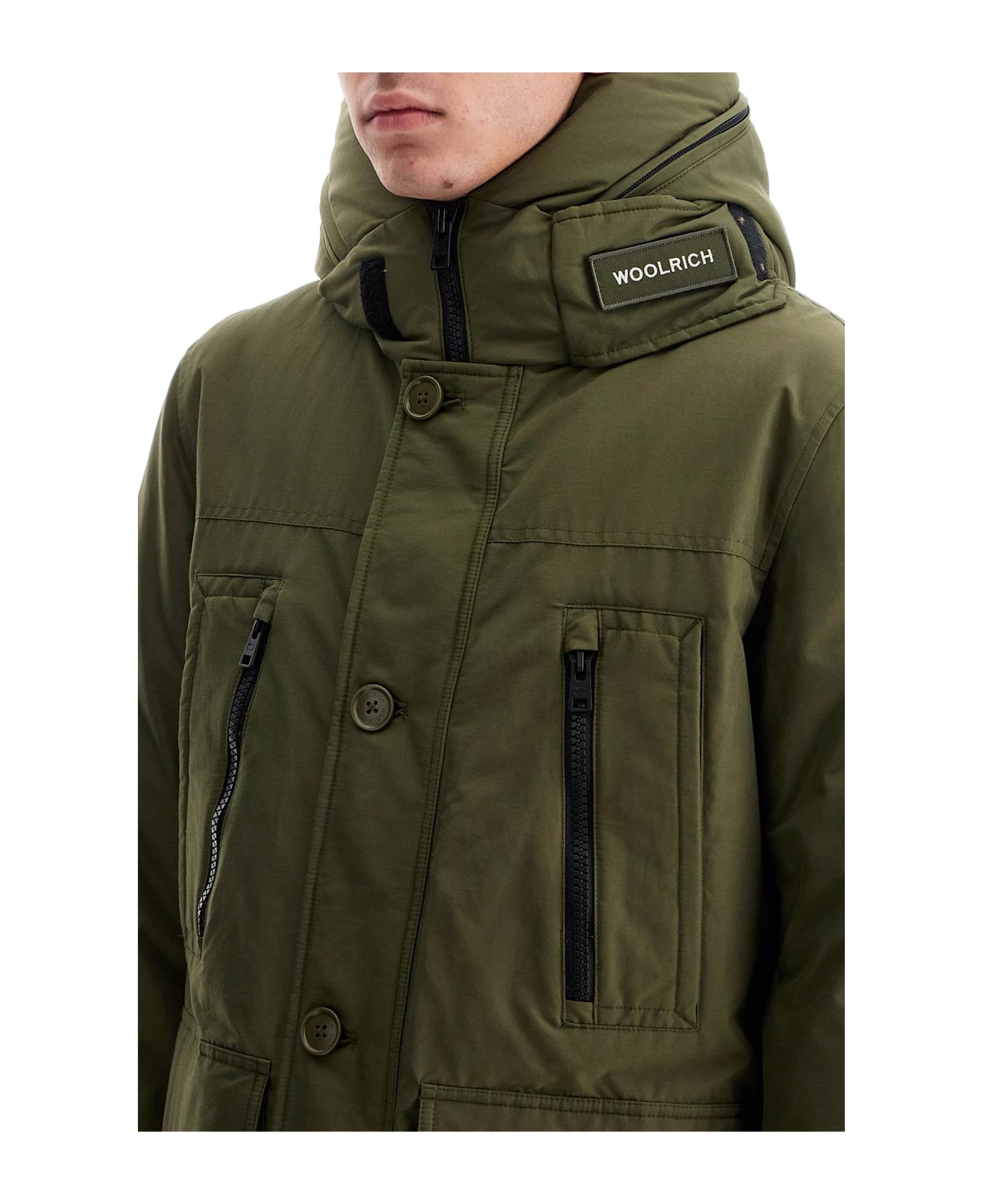 Woolrich 'arctic' Parka In Ramar Fabric - GREENSTONE