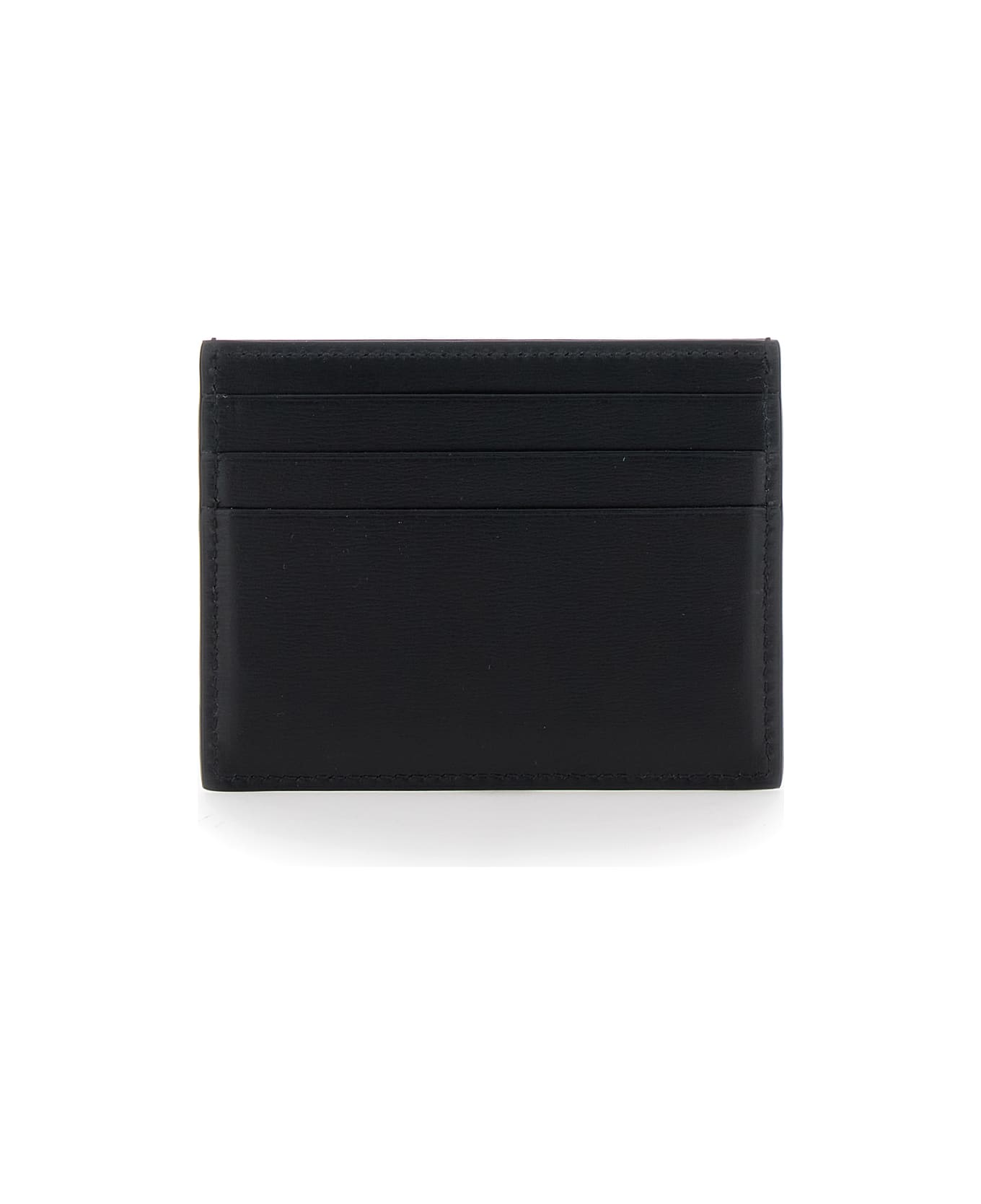 Ferragamo 
florence
 Black Card Holder With Logo Lettering On The Front In Leather Man - BLUE GRAPHITE