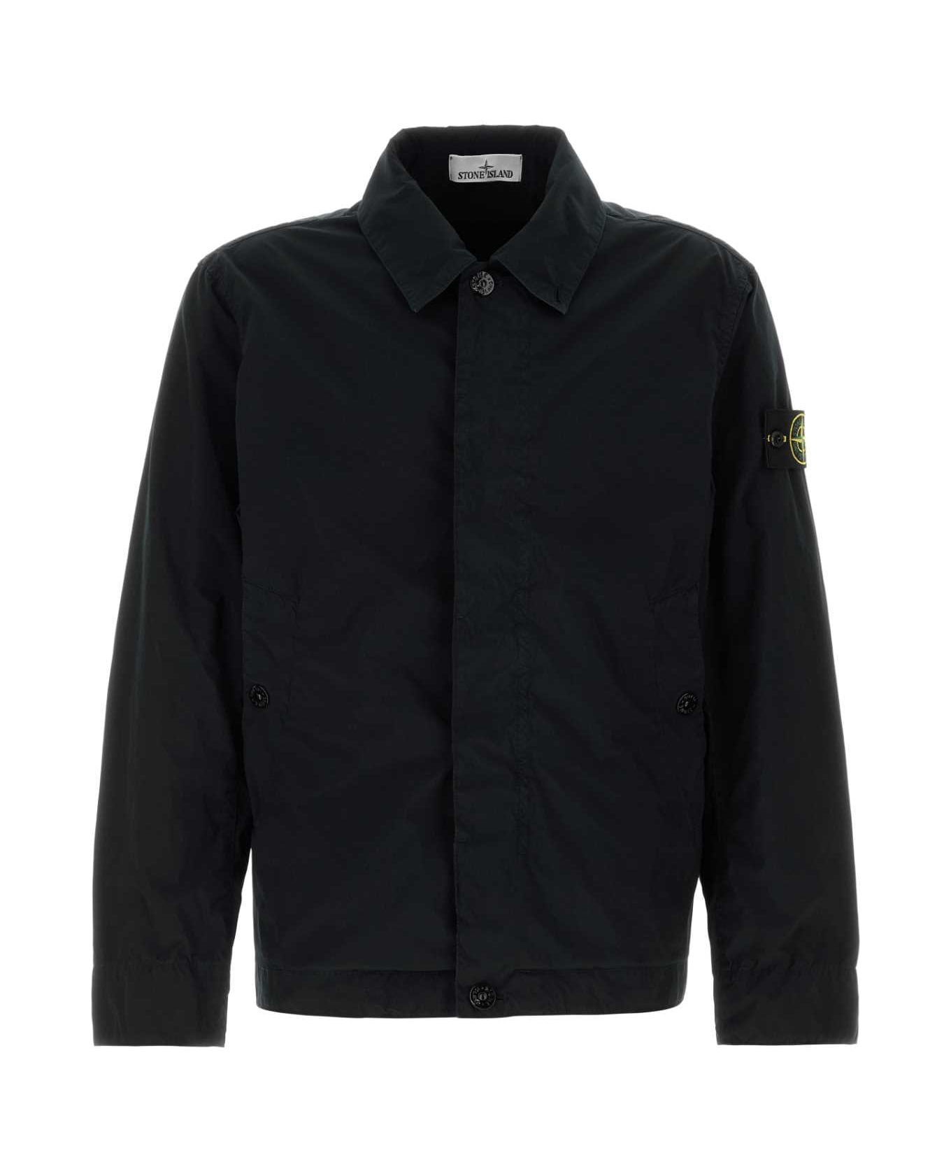 Stone Island Black Stretch Polyester Jacket - BLACK
