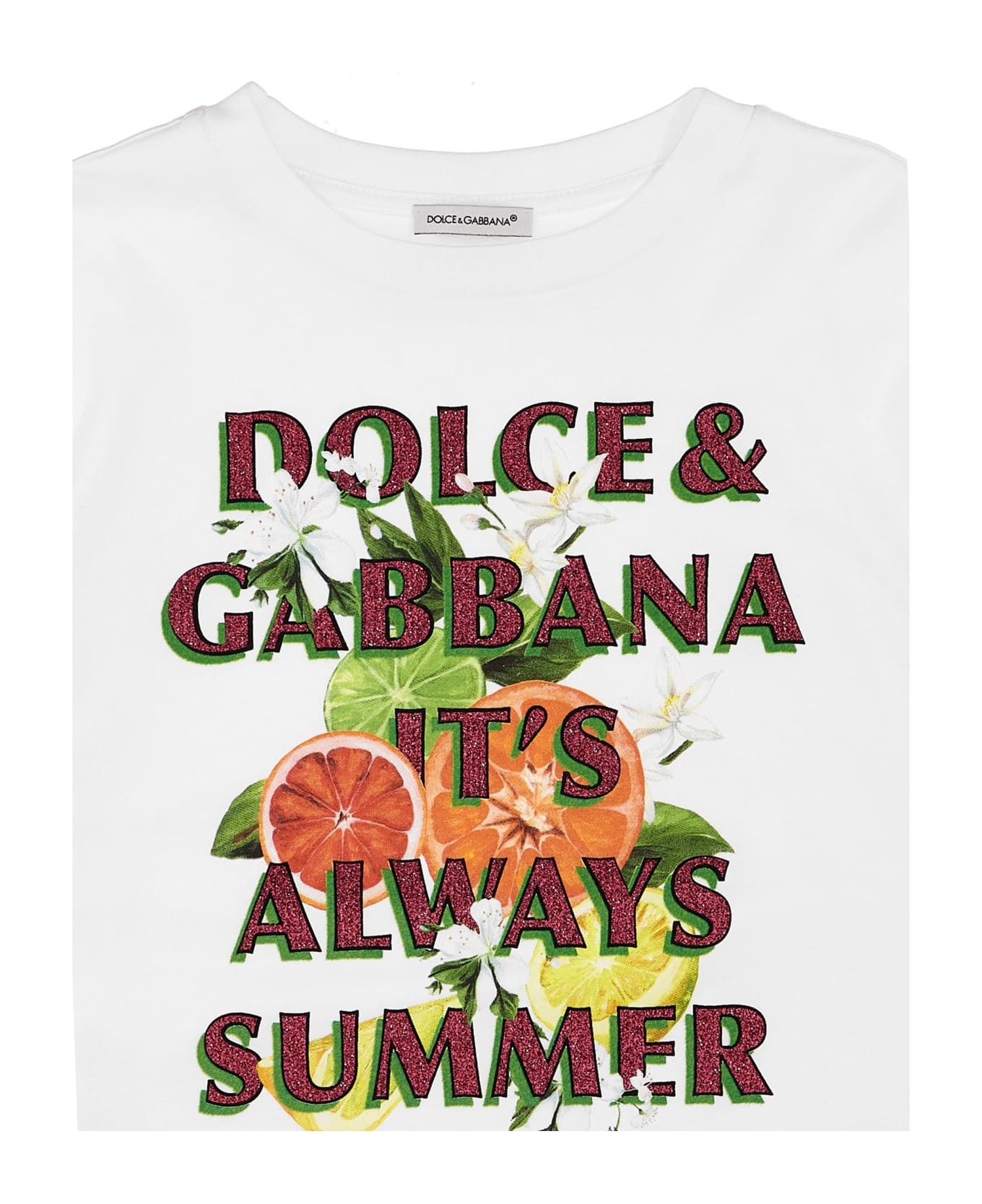 Dolce & Gabbana Glitter Print T-shirt - White