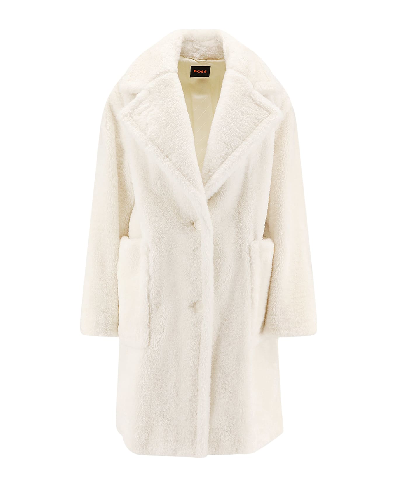 Hugo Boss Catedy Synthetic Fur Coat - OPEN WHITE