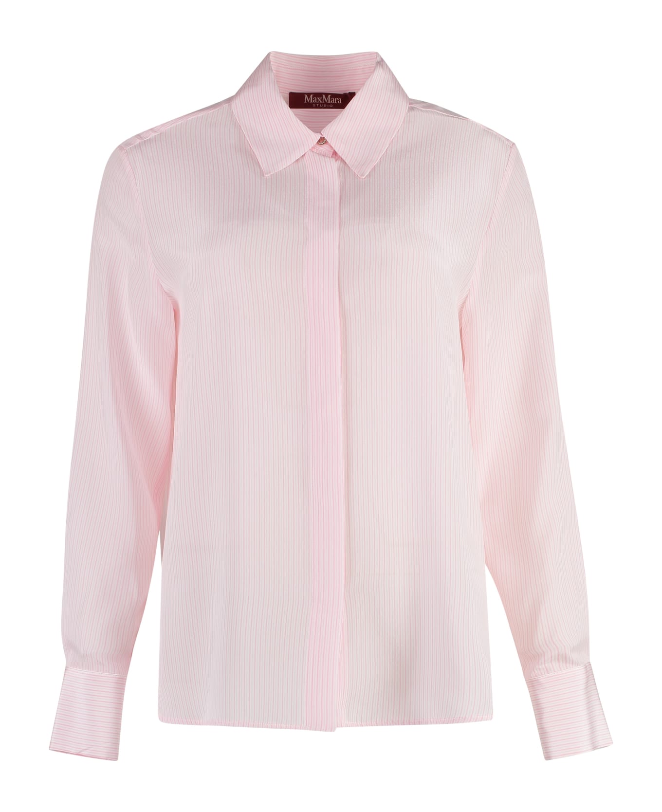 Max Mara Studio Striped Long-sleeved Shirt - Pink
