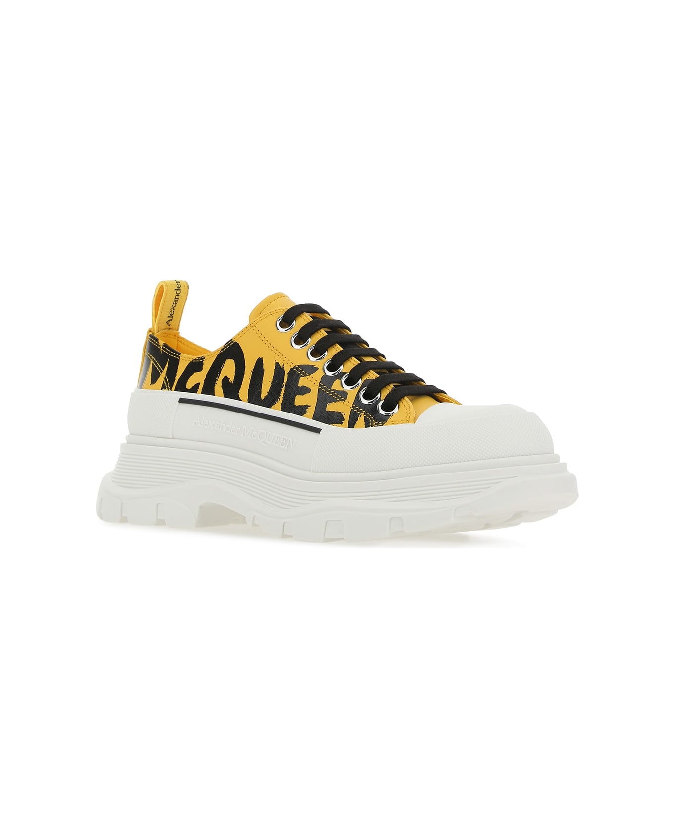 Alexander McQueen Yellow Leather Tread Slick Sneakers - 7086