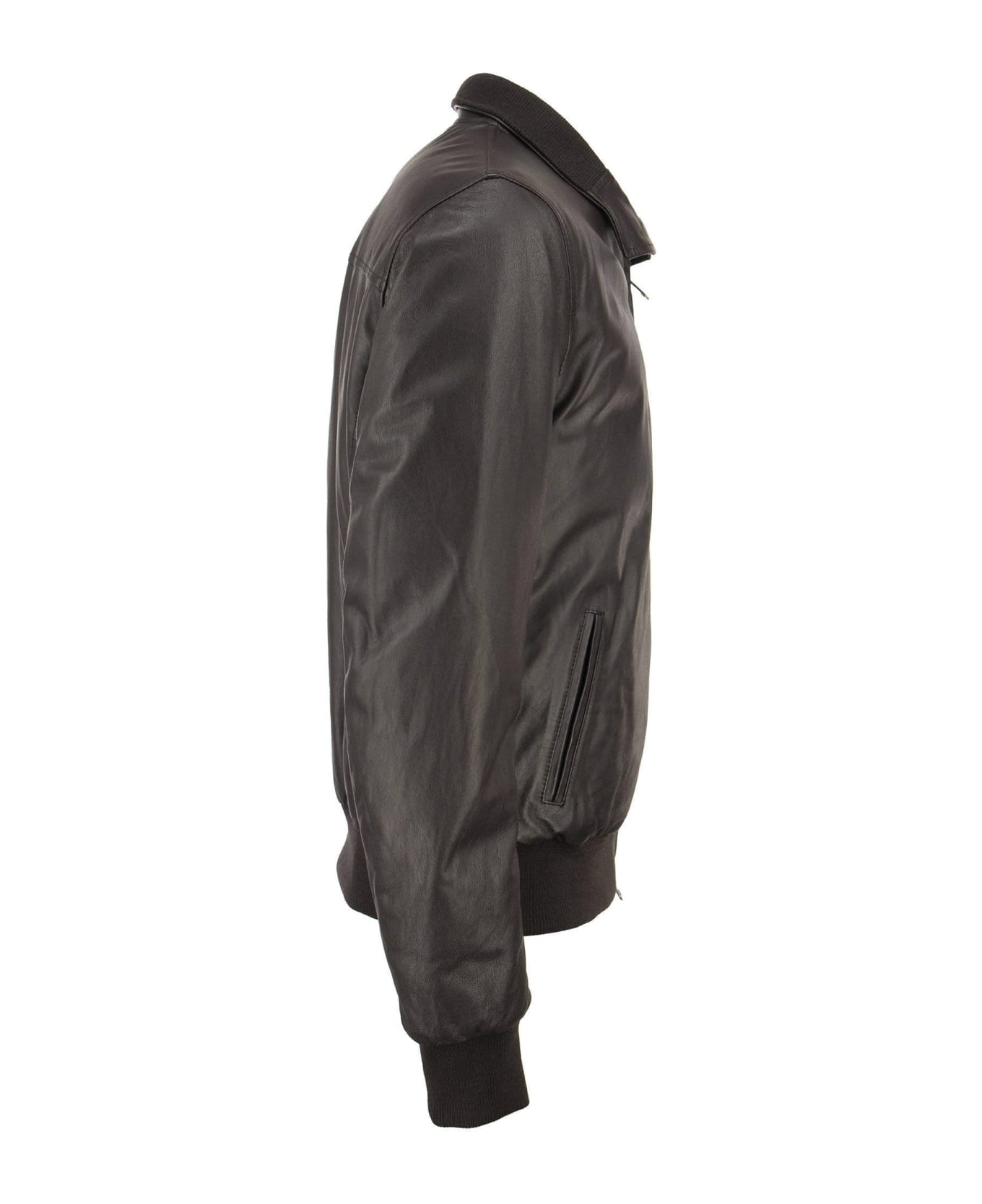 Stewart Nuvola Etere Drowne-slim - Genuine Lambskin Jacket - Dark Brown レザージャケット