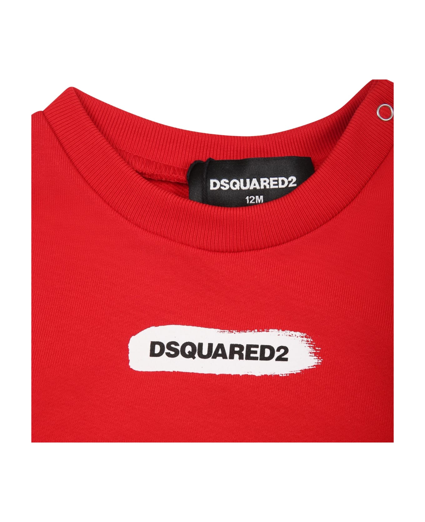 Dsquared2 Red Sweatshirt For Baby Boy With Logo - Red ニットウェア＆スウェットシャツ