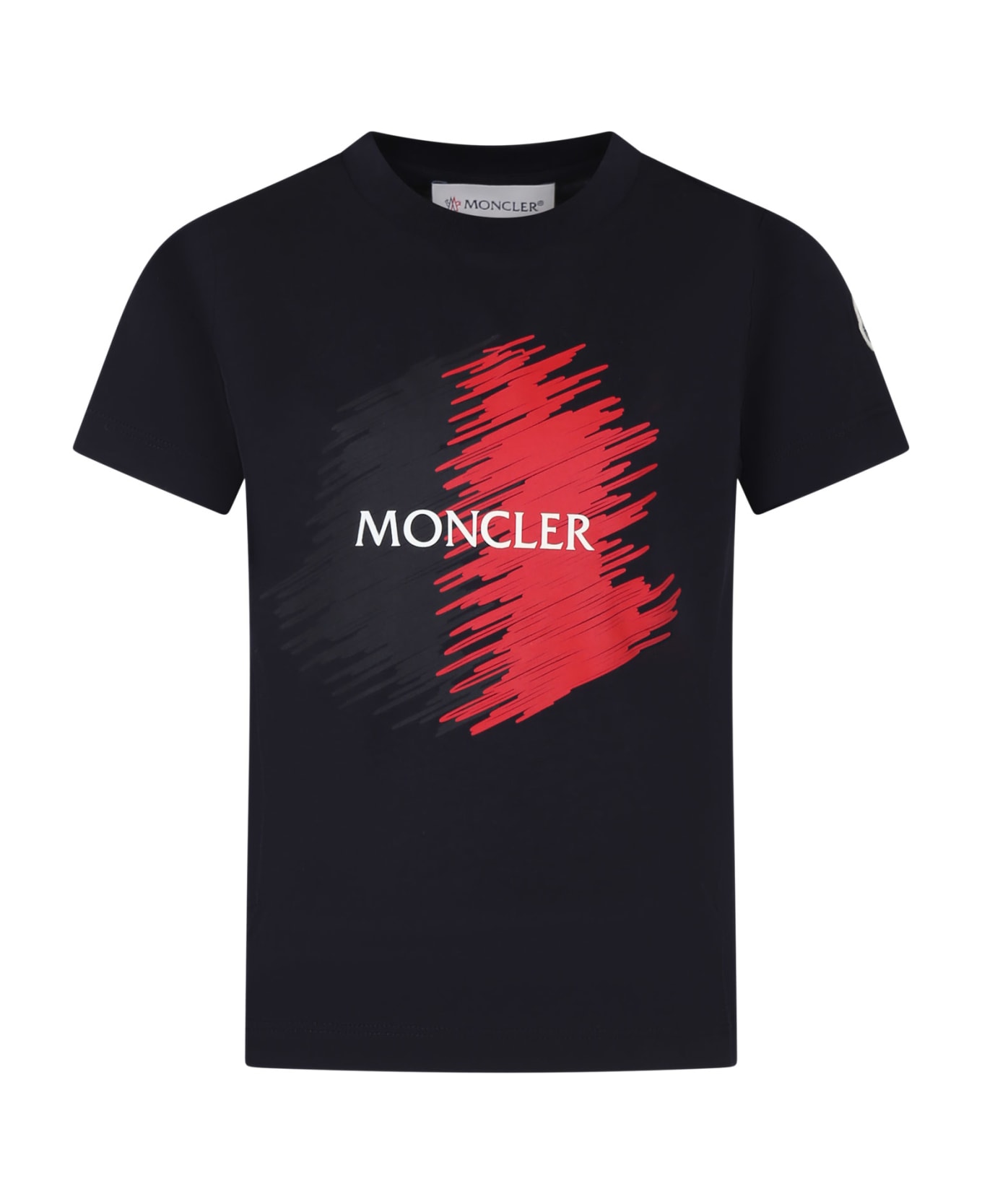 Moncler Blue T-shirt For Boy With Logo