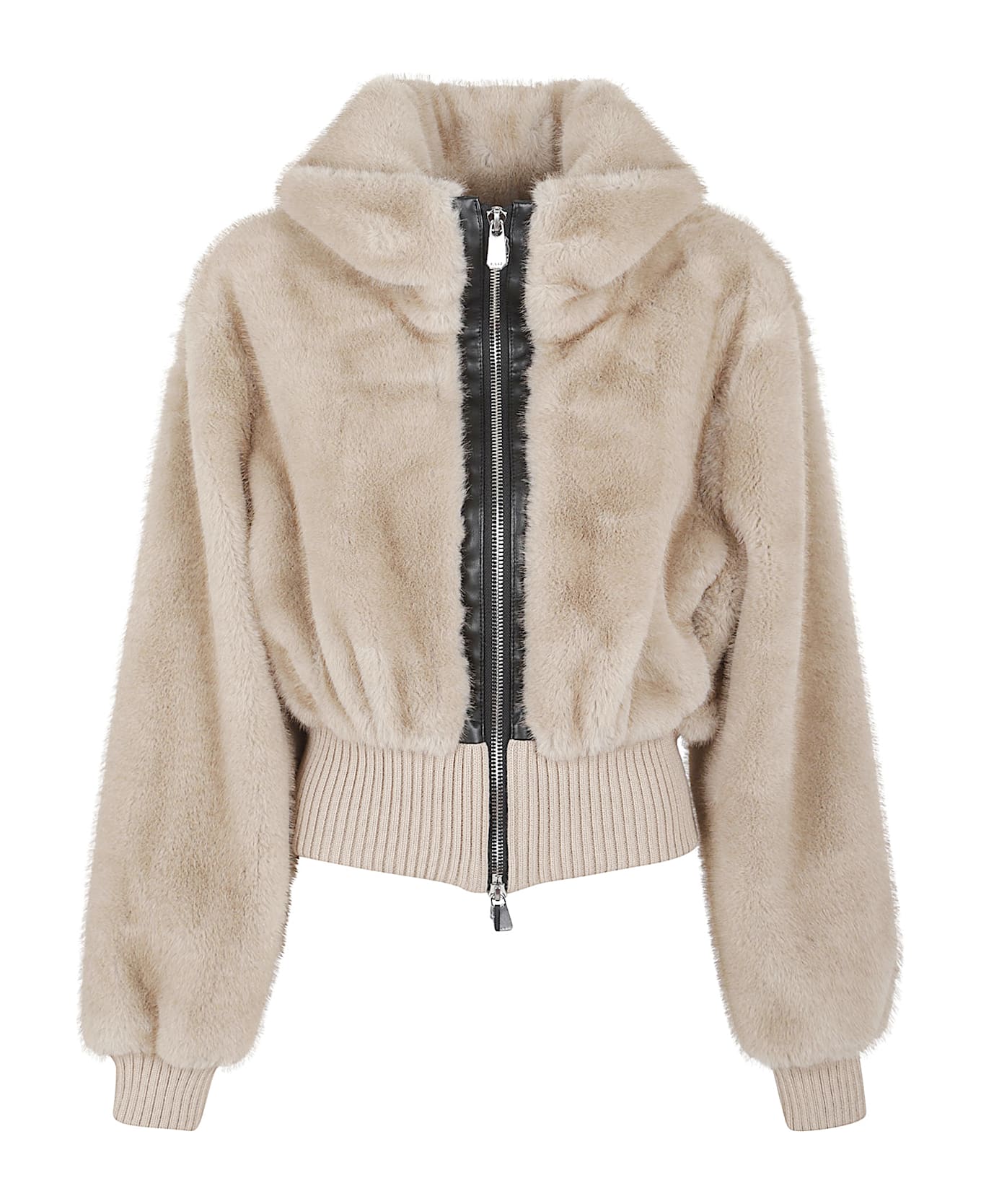 Pinko Bagels Bomber Similpelliccia - Beige Chiaro Di Luna
