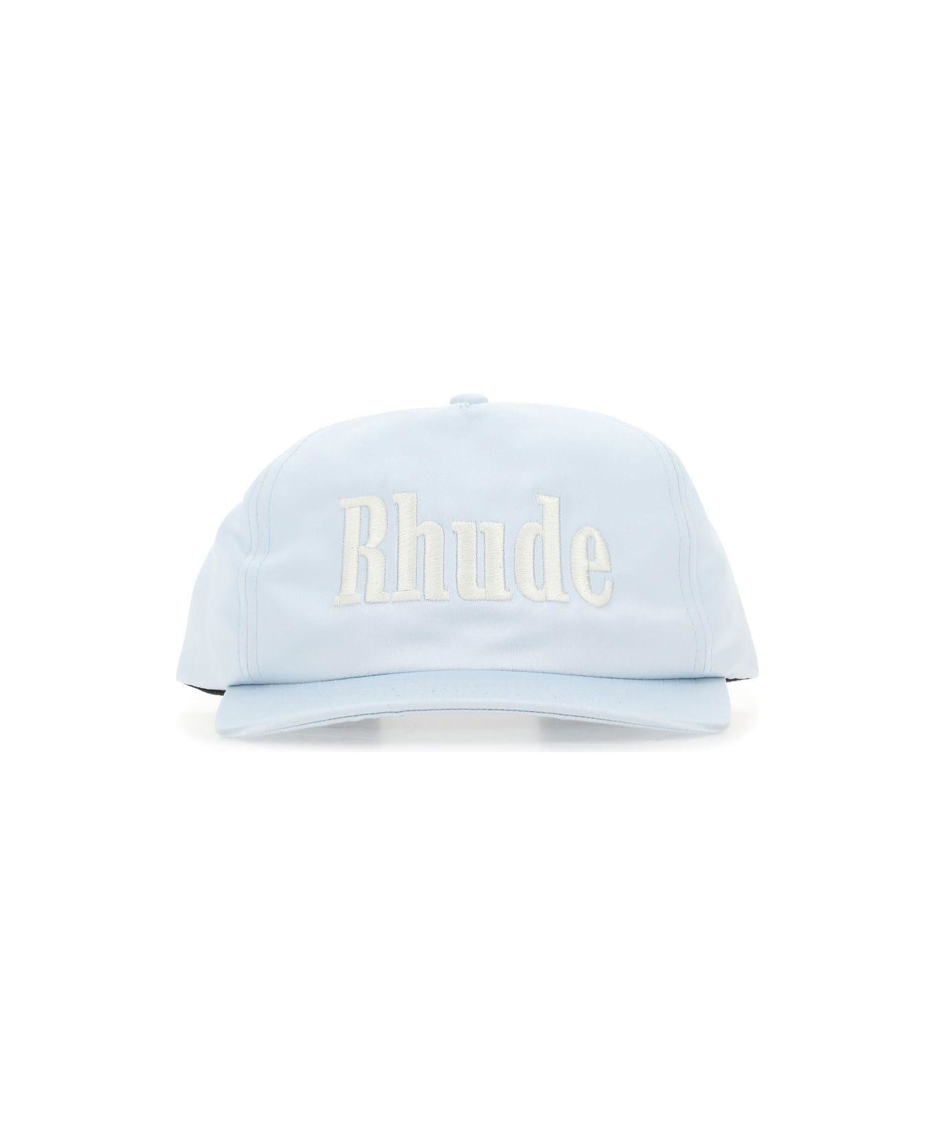 Rhude Pastel Light-blue Satin Baseball Cap - Gnawed Blue
