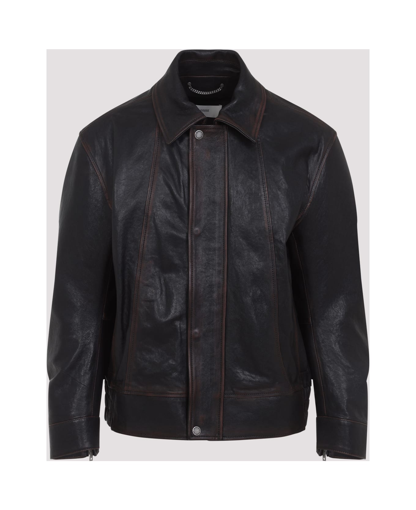 Golden Goose Prince Nappa Leather Bomber Jacket - Port Royale