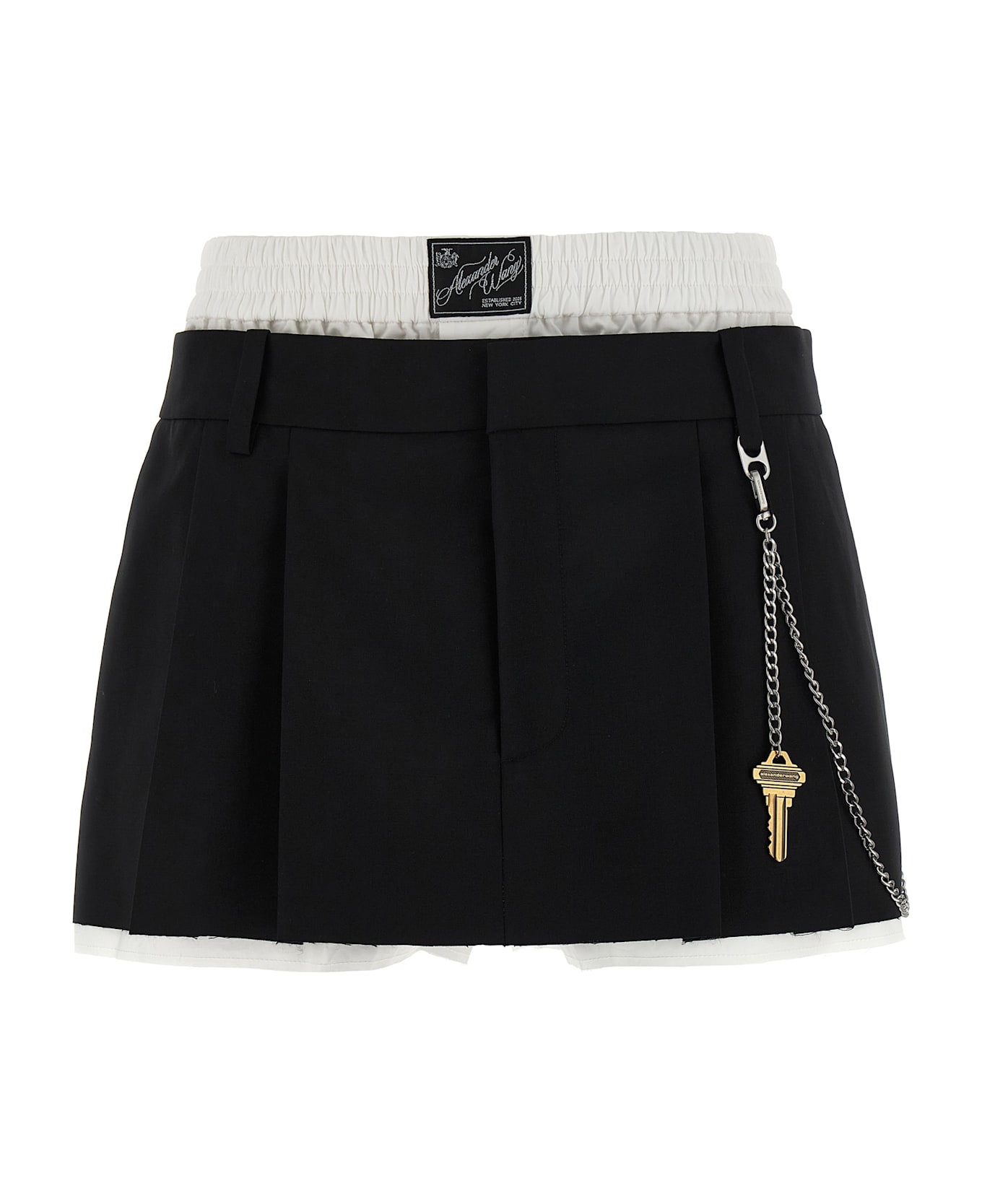 Alexander Wang 
pre-styled Pleated W/chain
 Skort - White/Black
