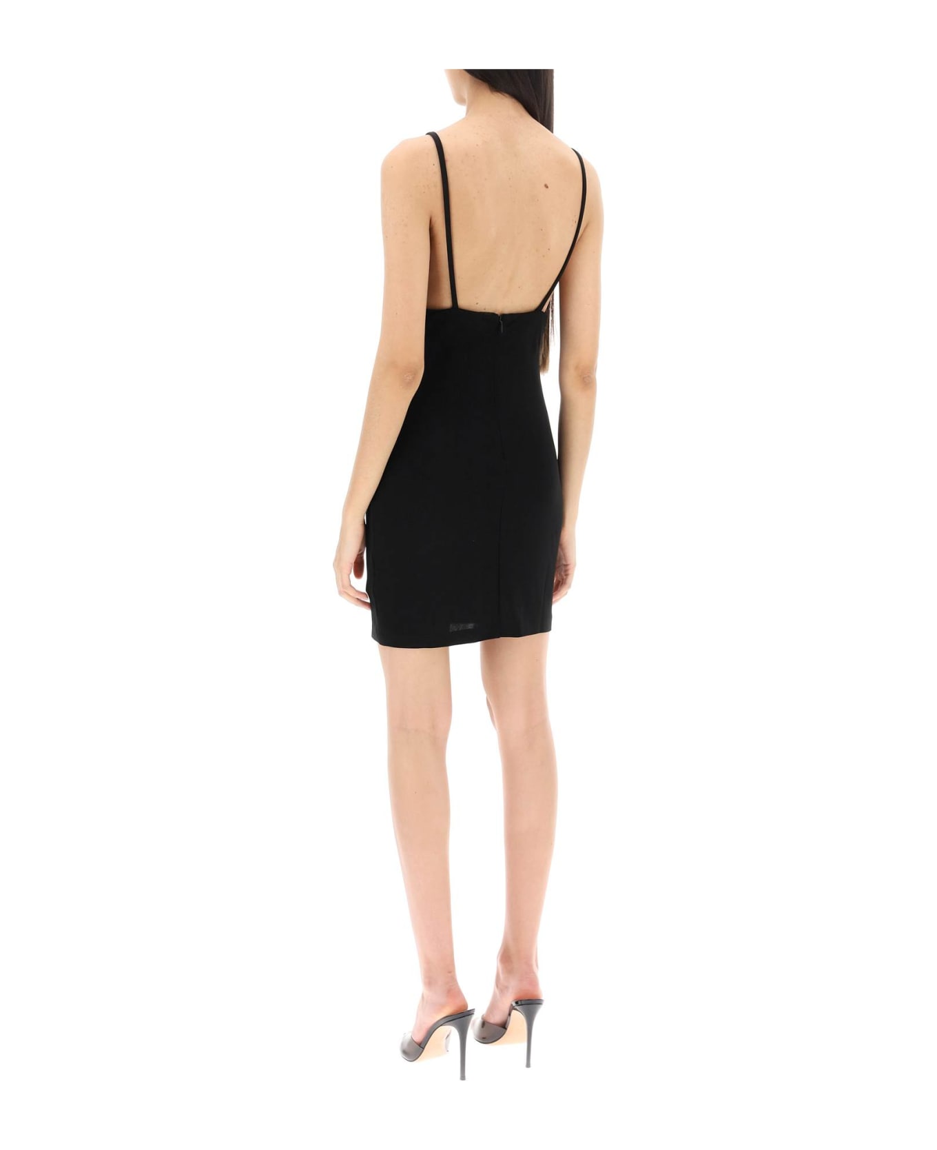 Dsquared2 Sleeveless Mini Dress With Draped Neckline - BLACK (Black)