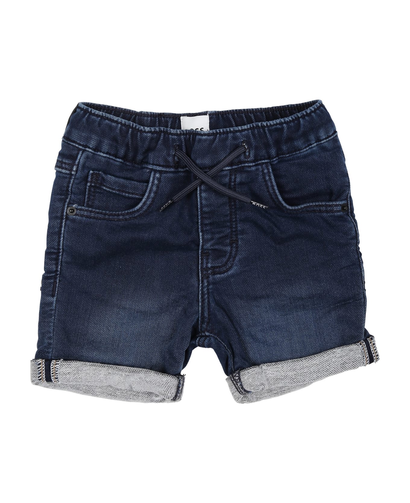 Hugo Boss Denim Shorts For Baby Boy With Logo - Denim
