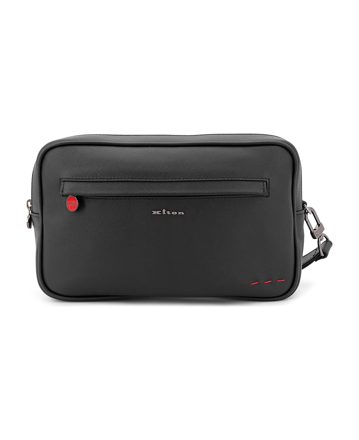 Kiton Leather Clutch - Black