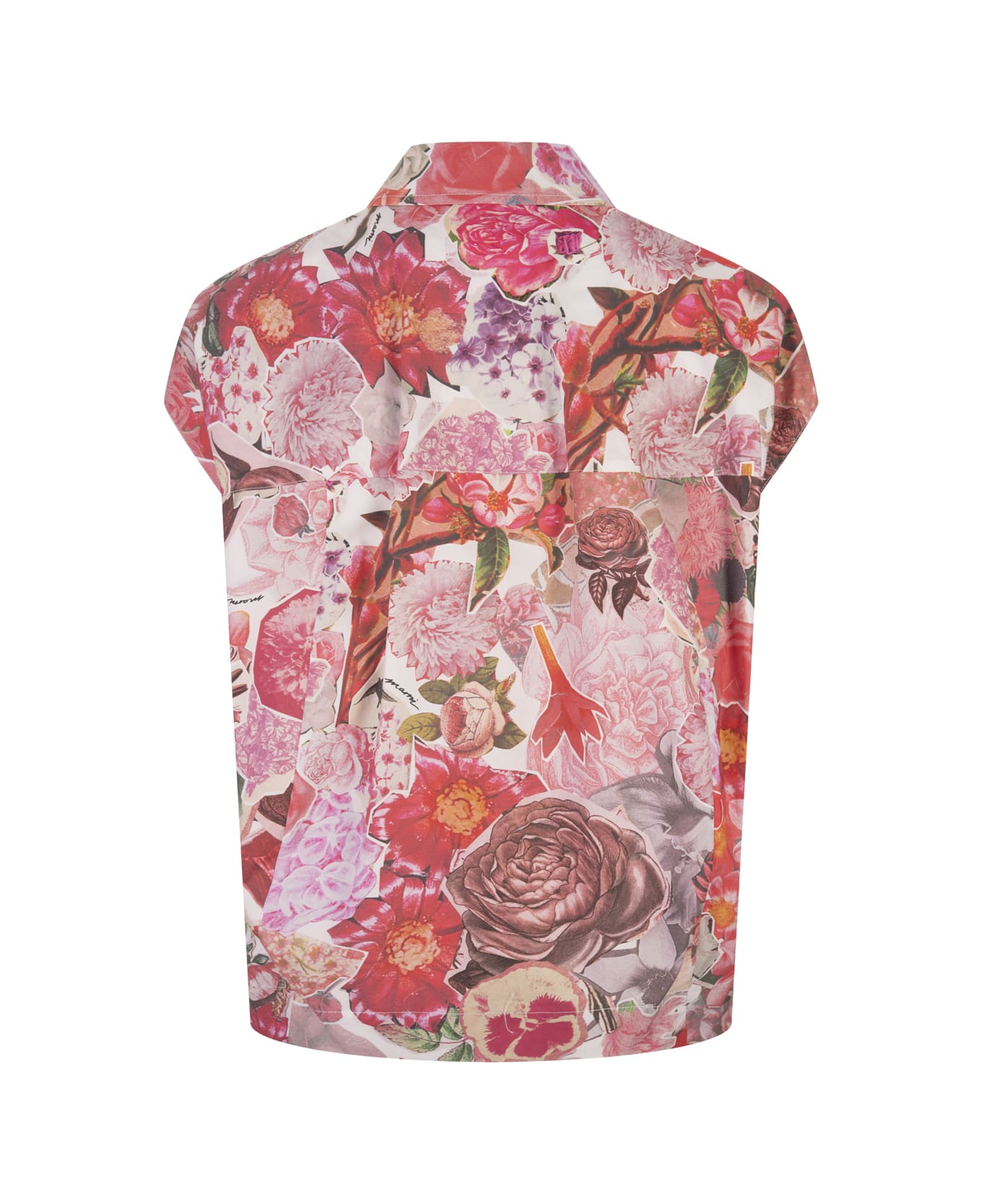 Marni Pink Sleeveless Shirt With Flower Requiem Print - Pink