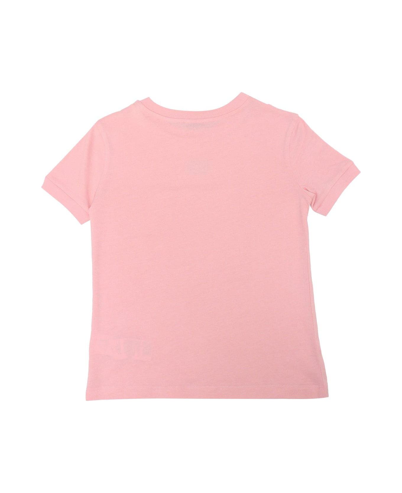 Dolce & Gabbana Logo Patch Crewneck T-shirt - PINK Tシャツ＆ポロシャツ