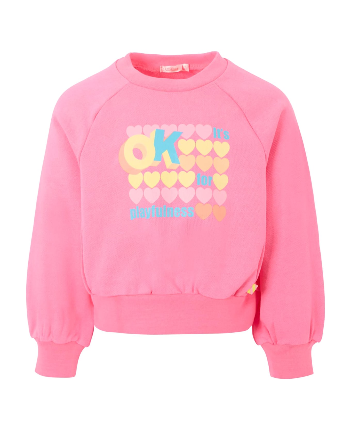 Billieblush Pink Sweatshirt For Girl With Hearts - Pink
