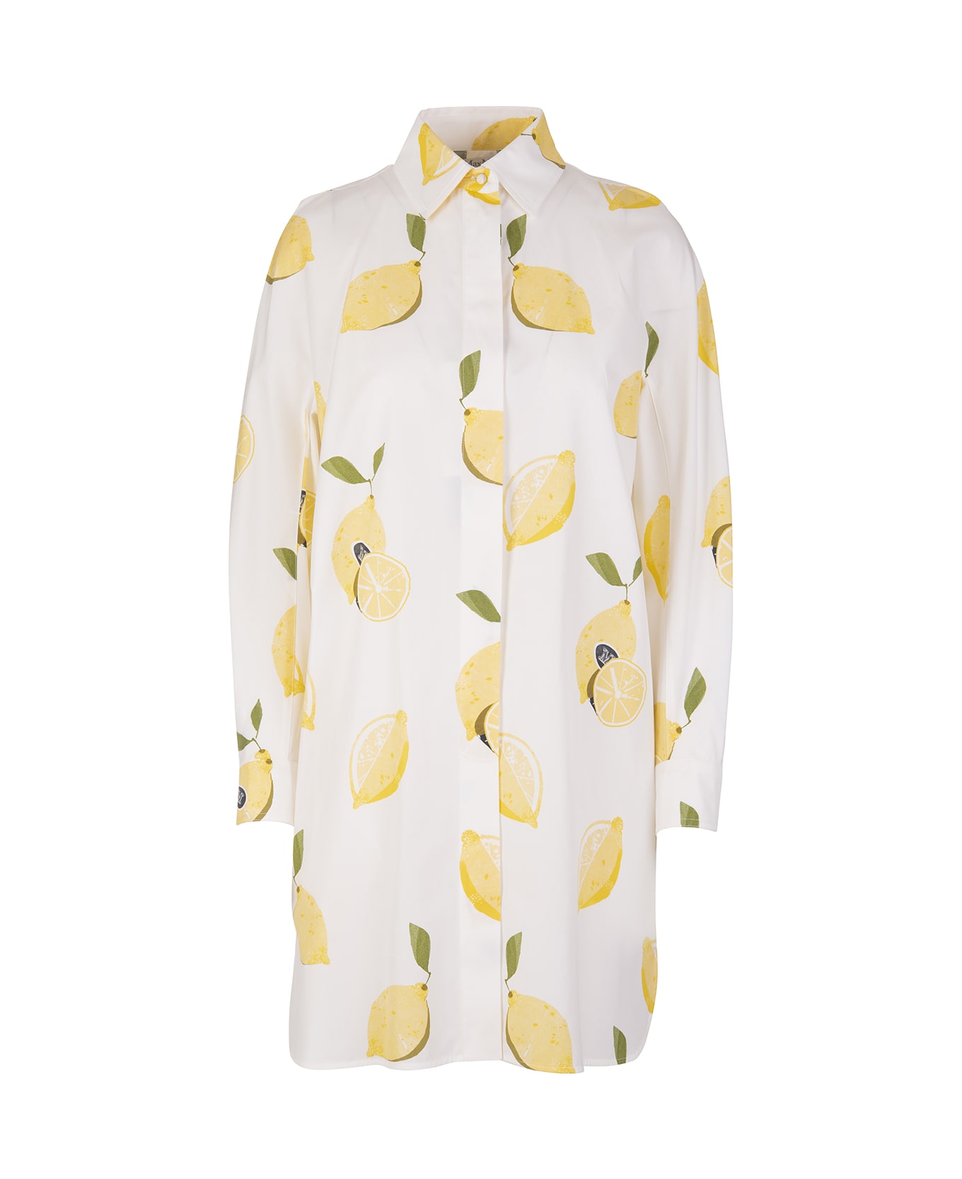 Max Mara White And Yellow Osella Short Dress - White/yellow