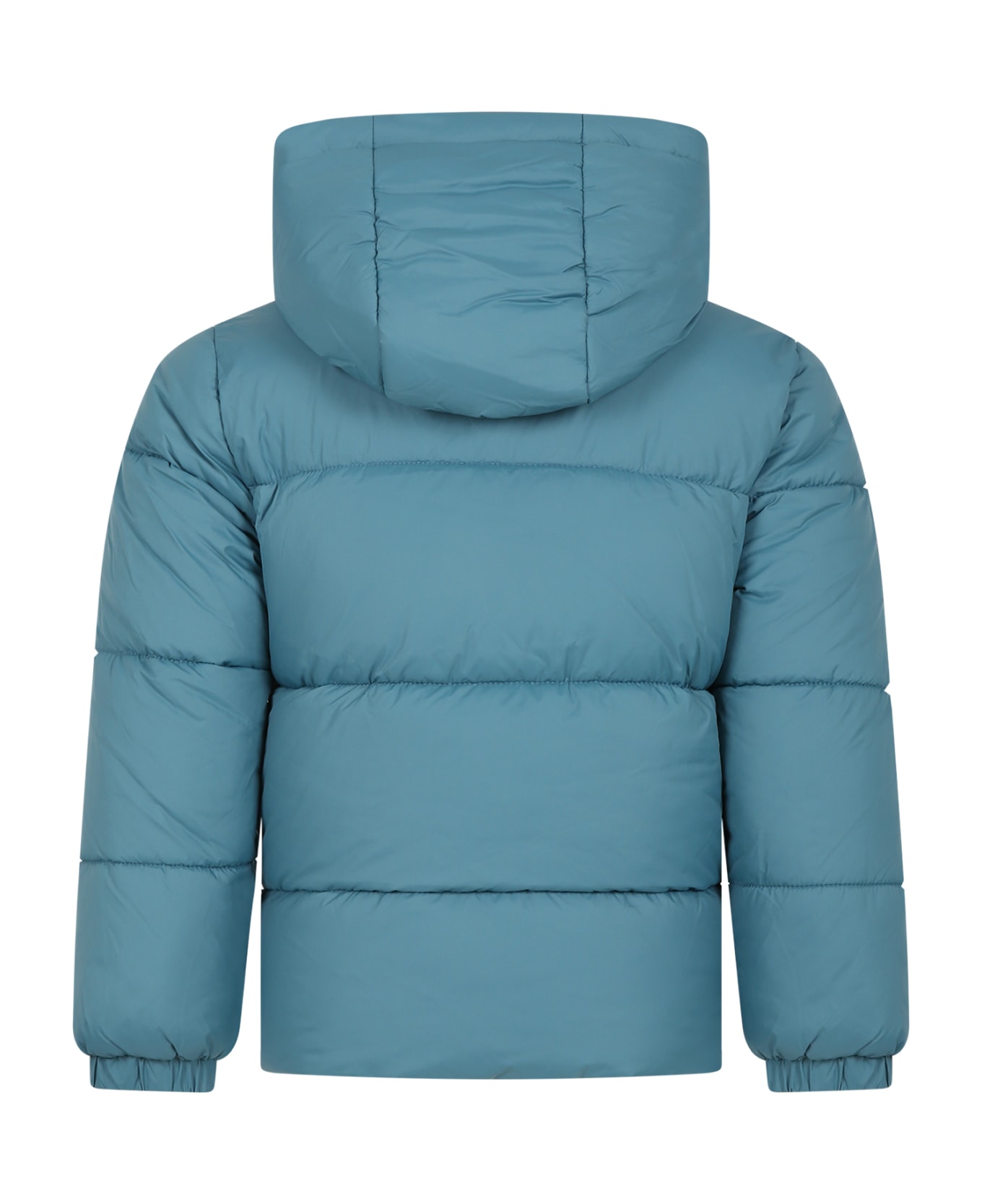 Timberland Light Blue Down Jacket For Boy With Logo - Light Blue