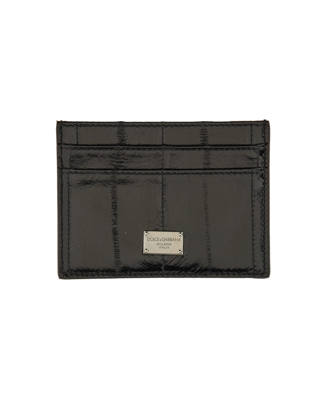 Dolce 
Gabbana Eel Skin Card Case - BLACK