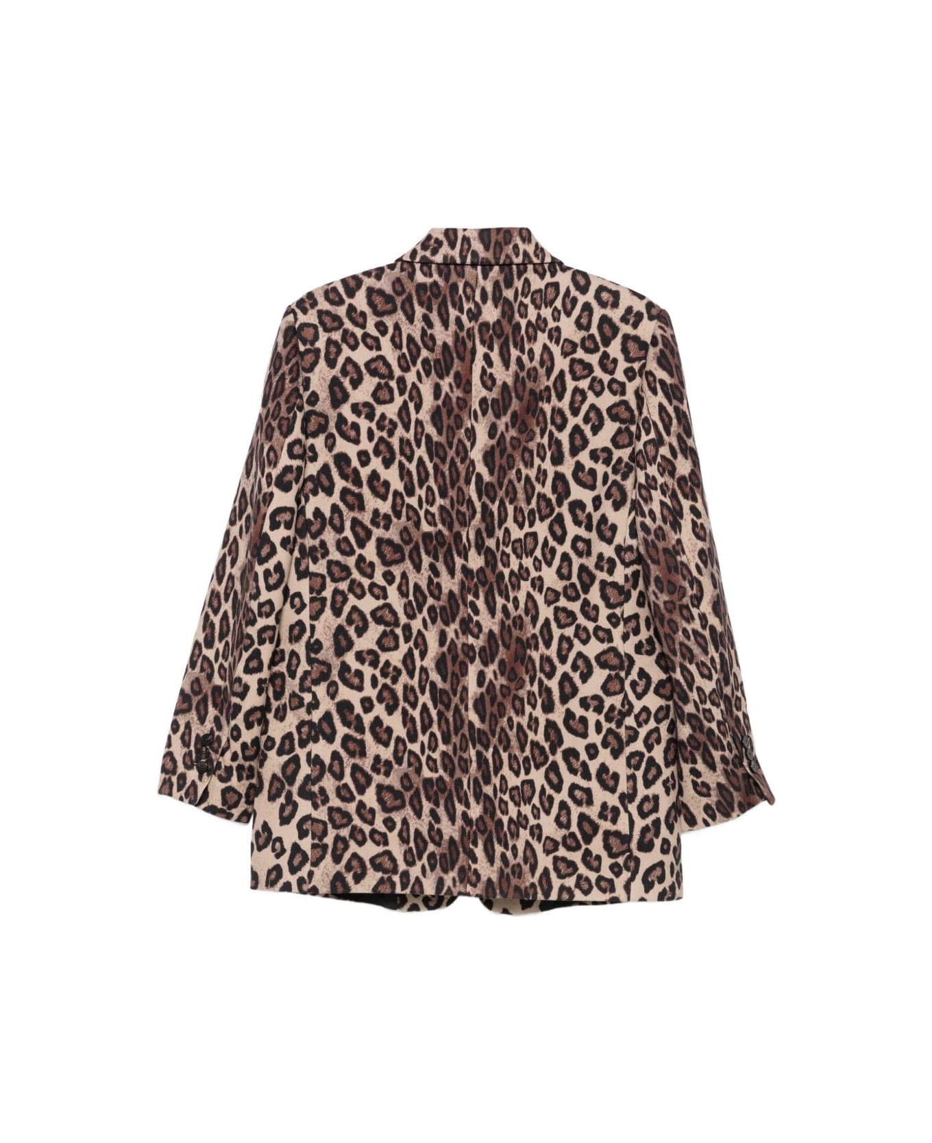 Alberto Biani Brown Leopard-print Jacket - Beige