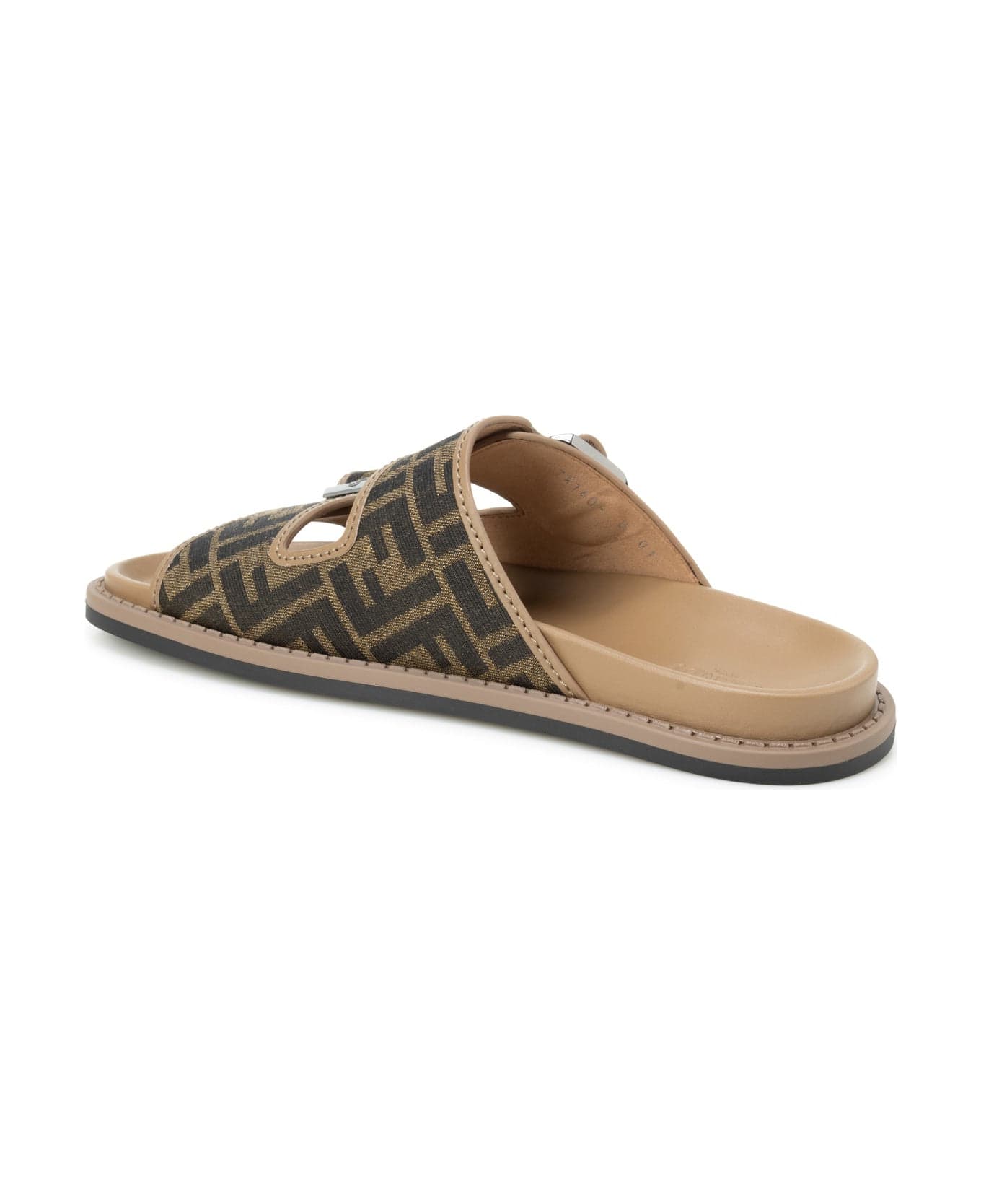Fendi Ff Flat Sandals - Brown