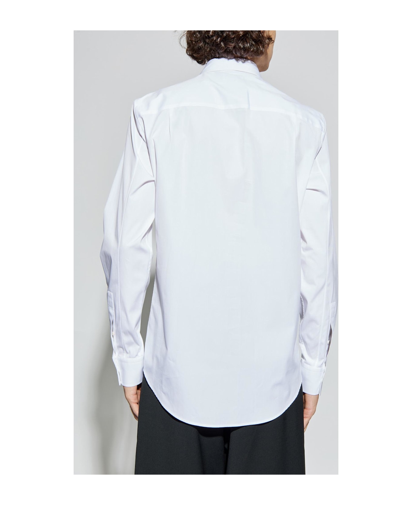 Alexander McQueen Shirt With Shimmering Crystals On The Collar - WHITE