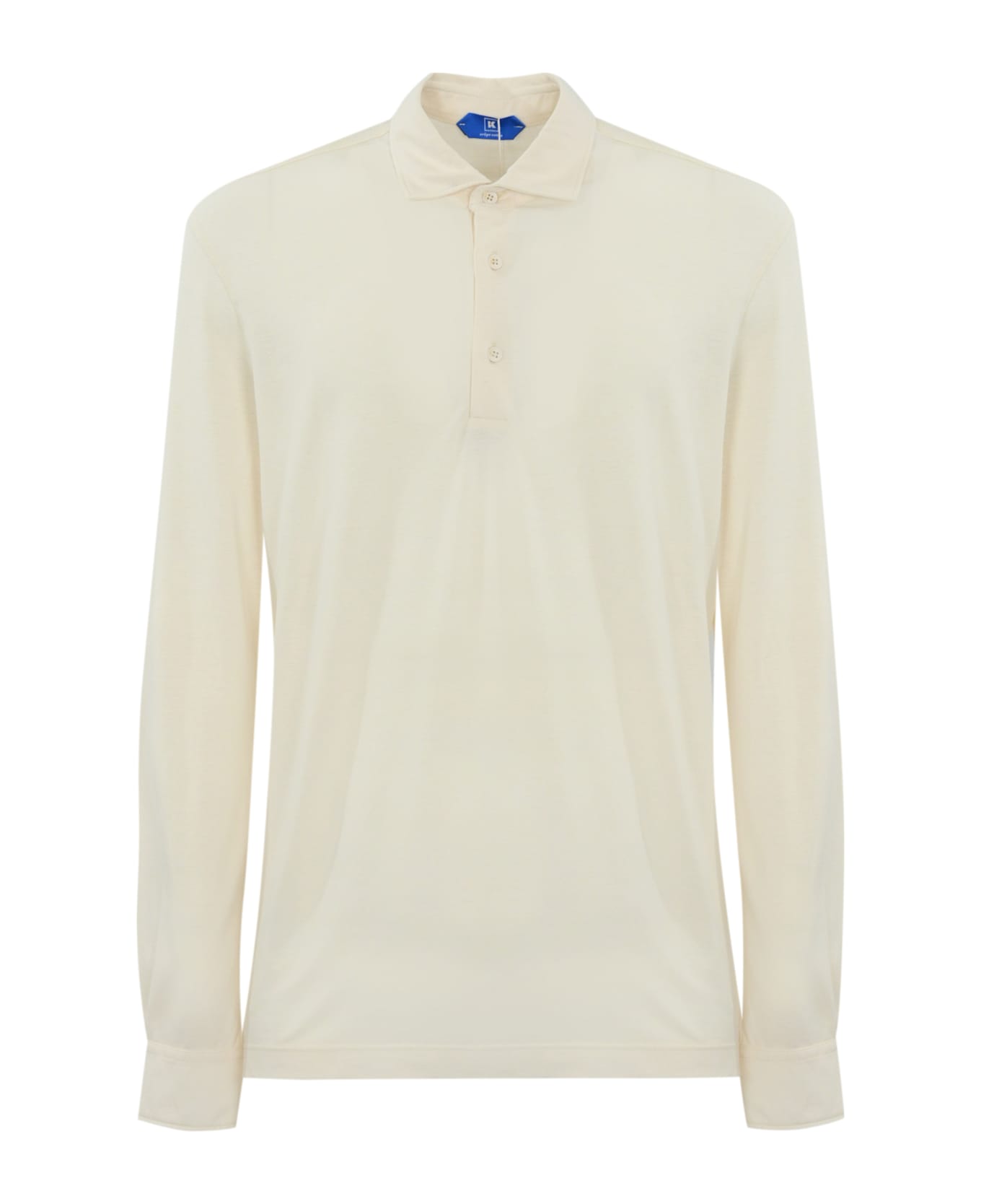 Kired Long-sleeved Cotton Polo - BIANCO LATTE