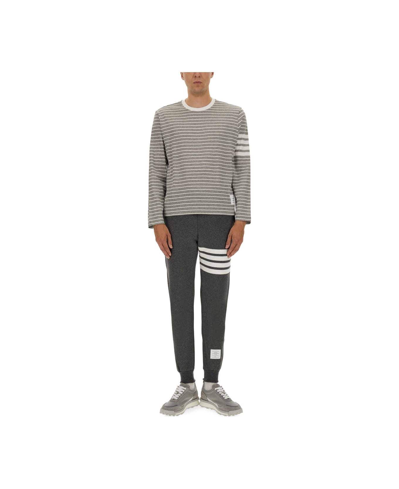 Thom Browne Striped T-shirt - GREY