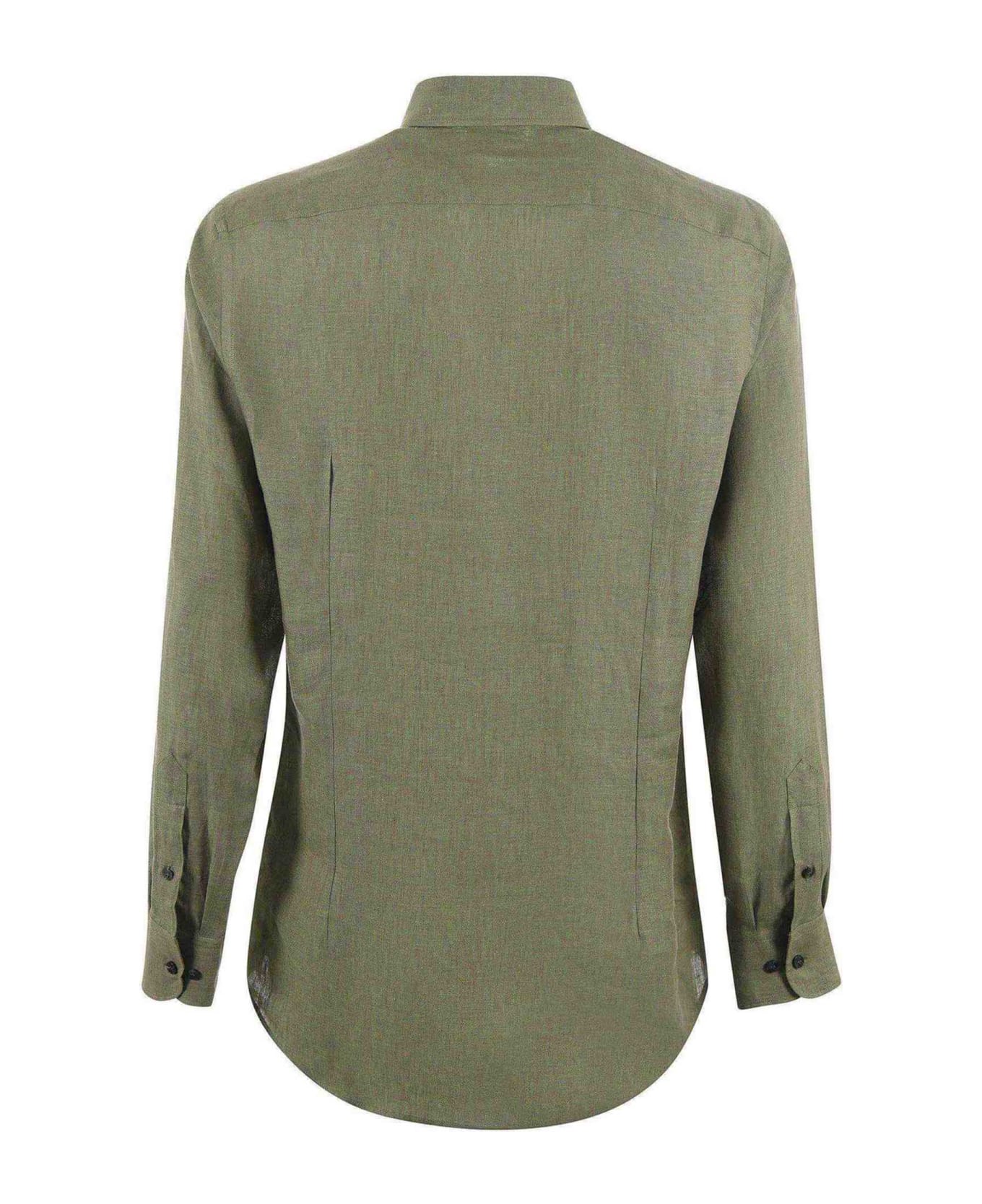Etro Linen Shirt Military Green Iridescent - Verde militare