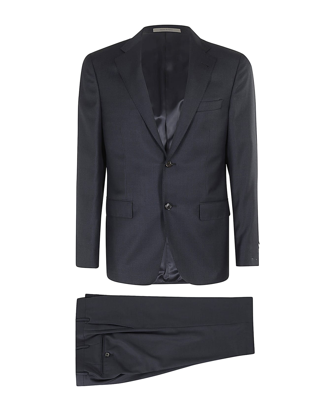Corneliani Abito Lana Occhio Di Pernice - Blu
