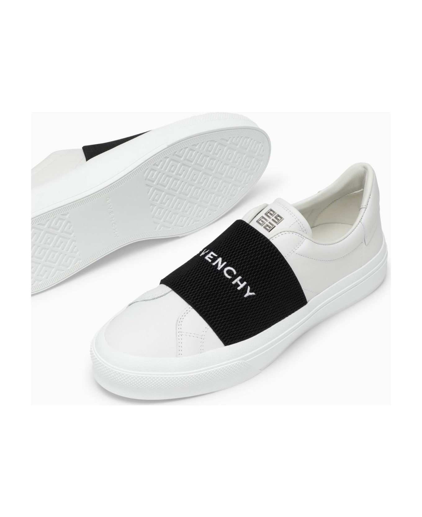 Givenchy White Sneakers With Logo Band - White