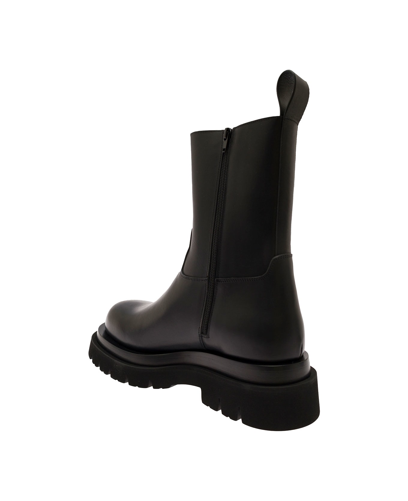 Bottega Veneta 'new Lug' Black Chelsea Boot With Chunky Platform In Leather Man - Black