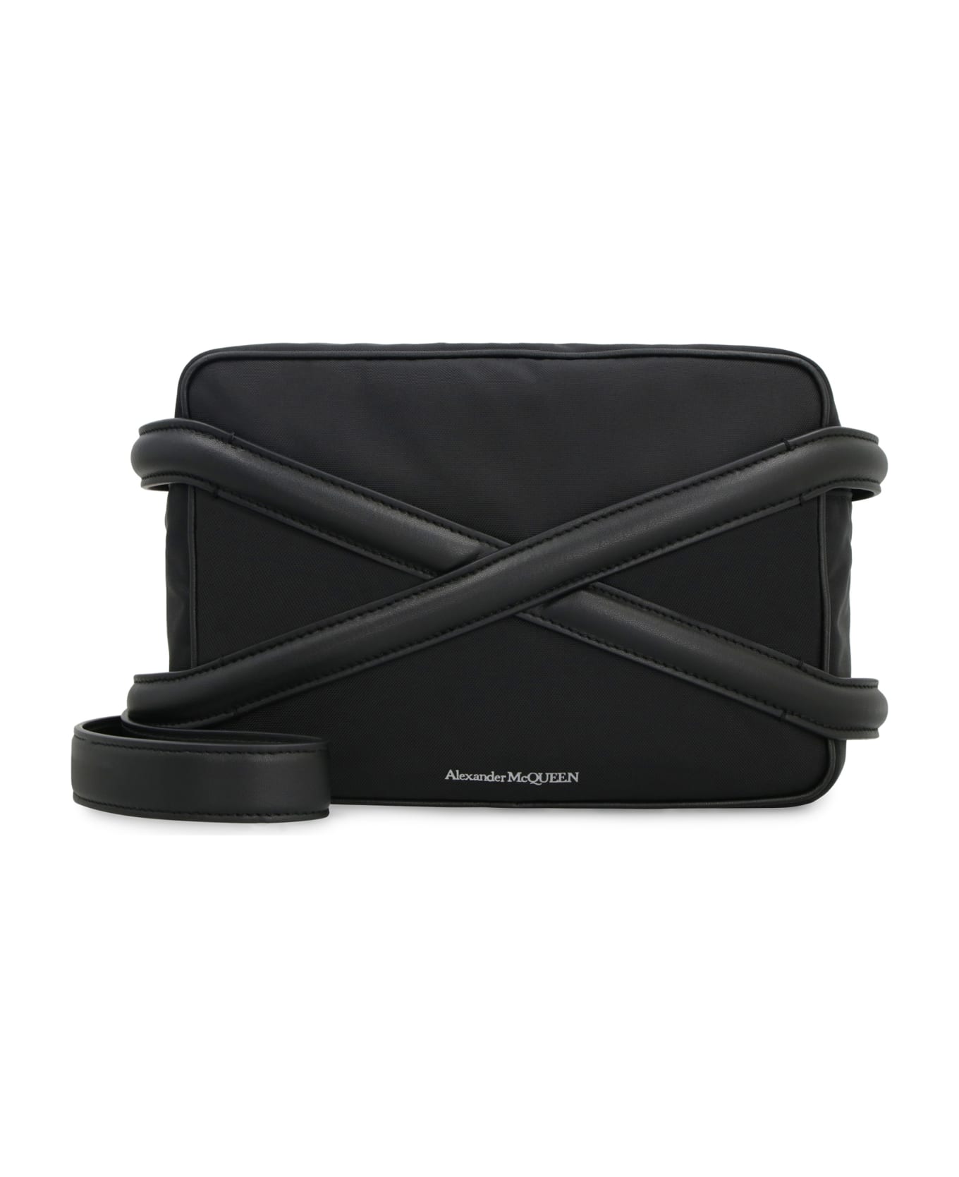 Alexander McQueen Harness Leather And Nylon Messenger Bag - black