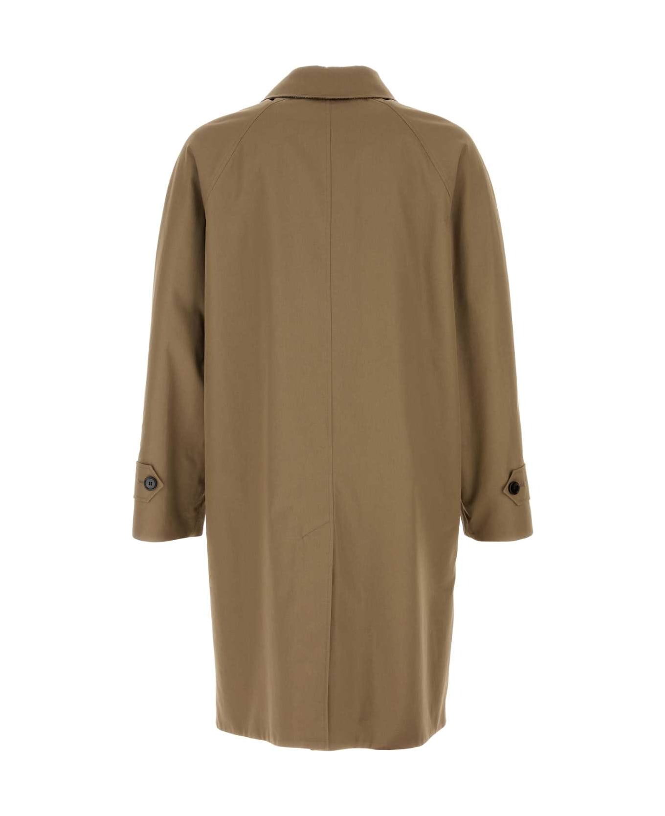 Burberry Mud Gabardine Reversible Overcoat - CLAYBROWN