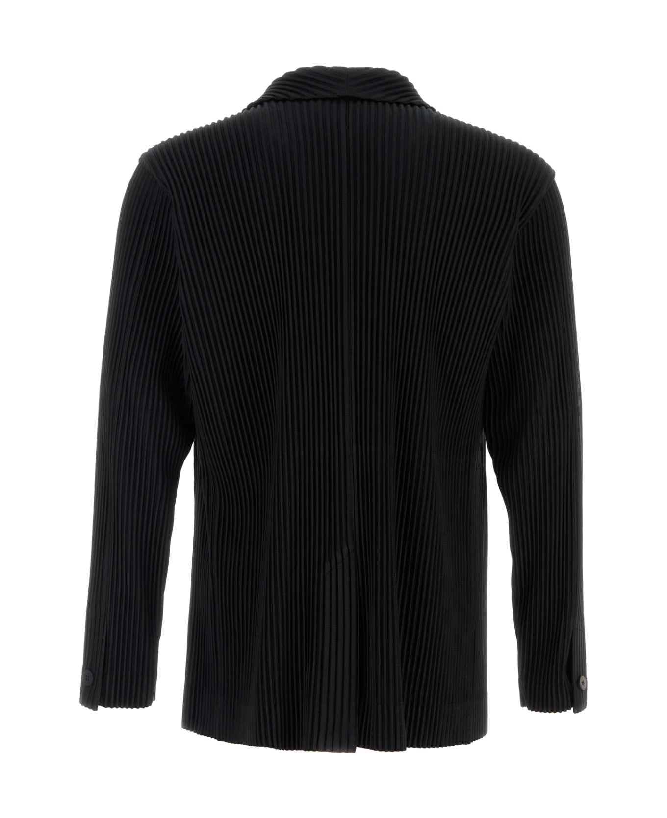 Homme Plissé Issey Miyake Black Polyester Blazer - BLACK
