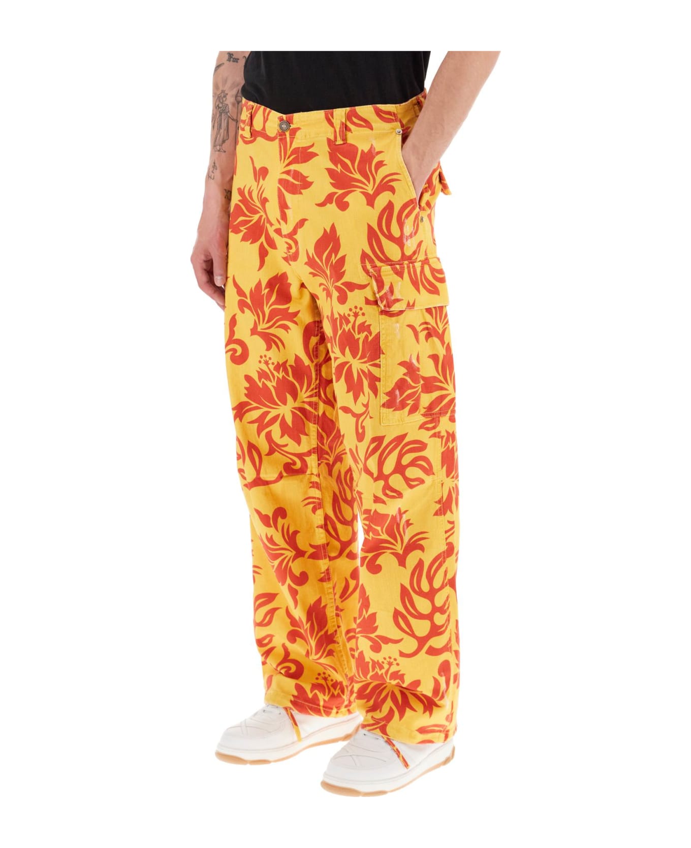 ERL Floral Cargo Pants - ERL TROPICAL FLOWERS 3 (Yellow)