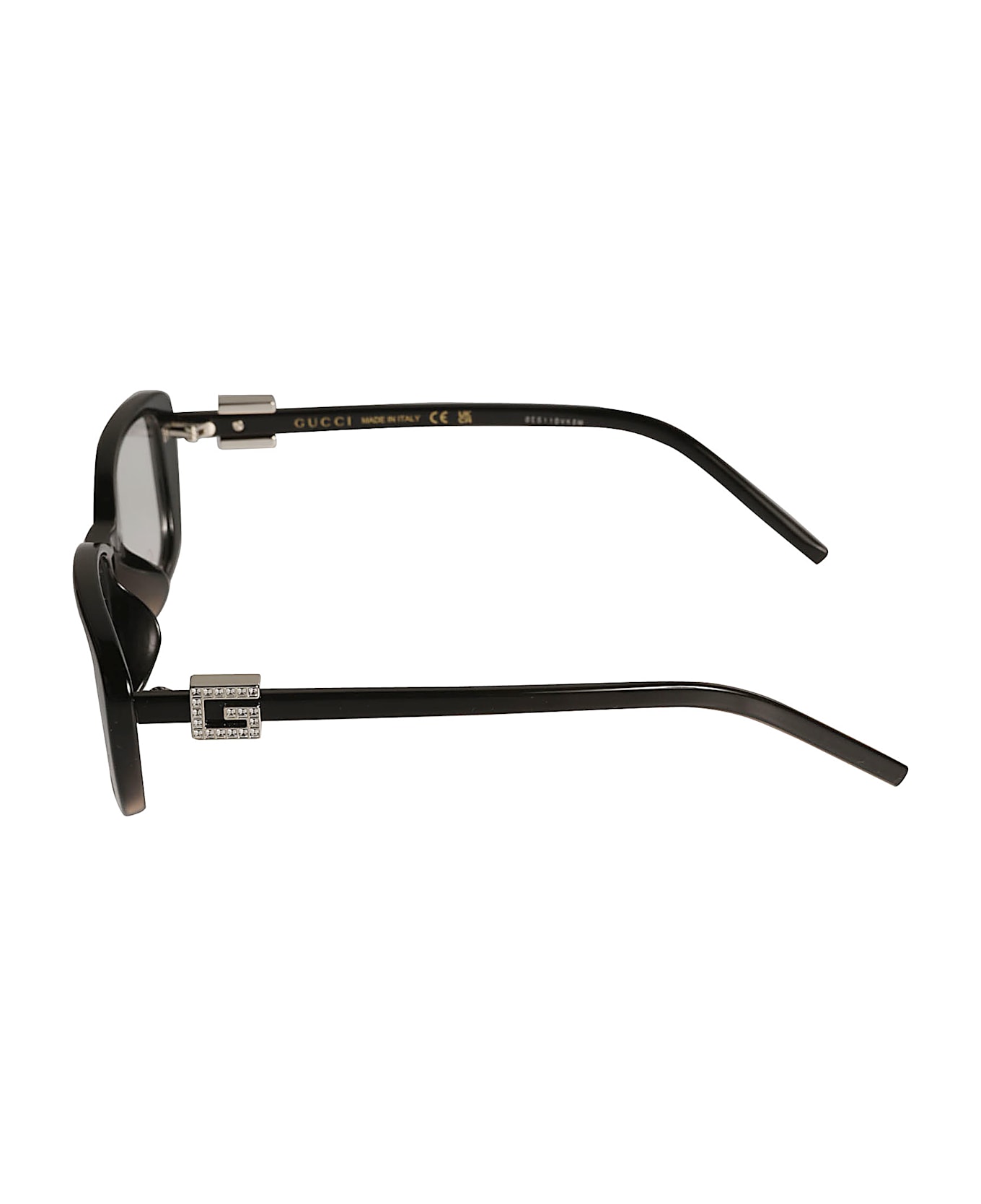 Gucci Eyewear Rectangle Logo Lens Flat Frame - BLACK-BLACK-TRANSPARENT