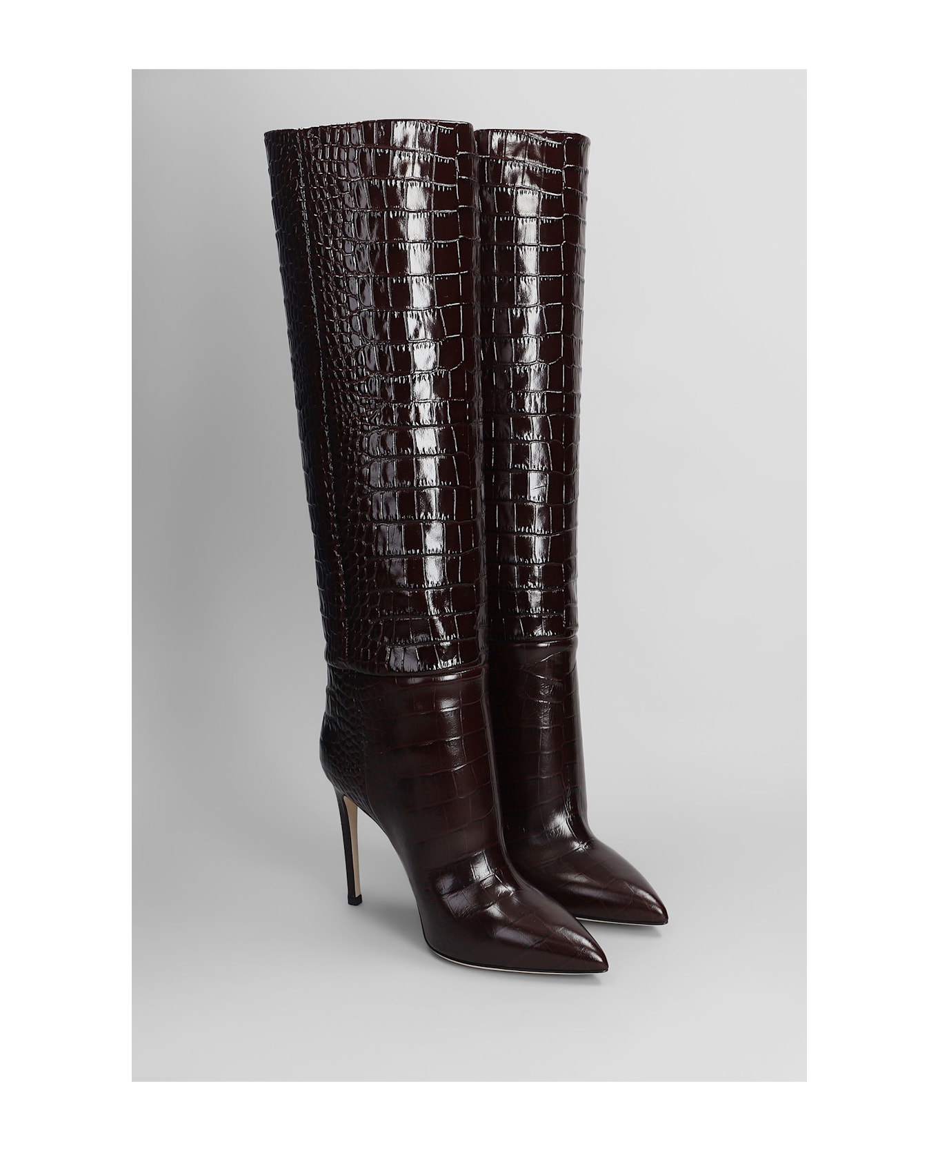 Paris Texas Stiletto Boot High Heels Boots In Bordeaux Leather - bordeaux